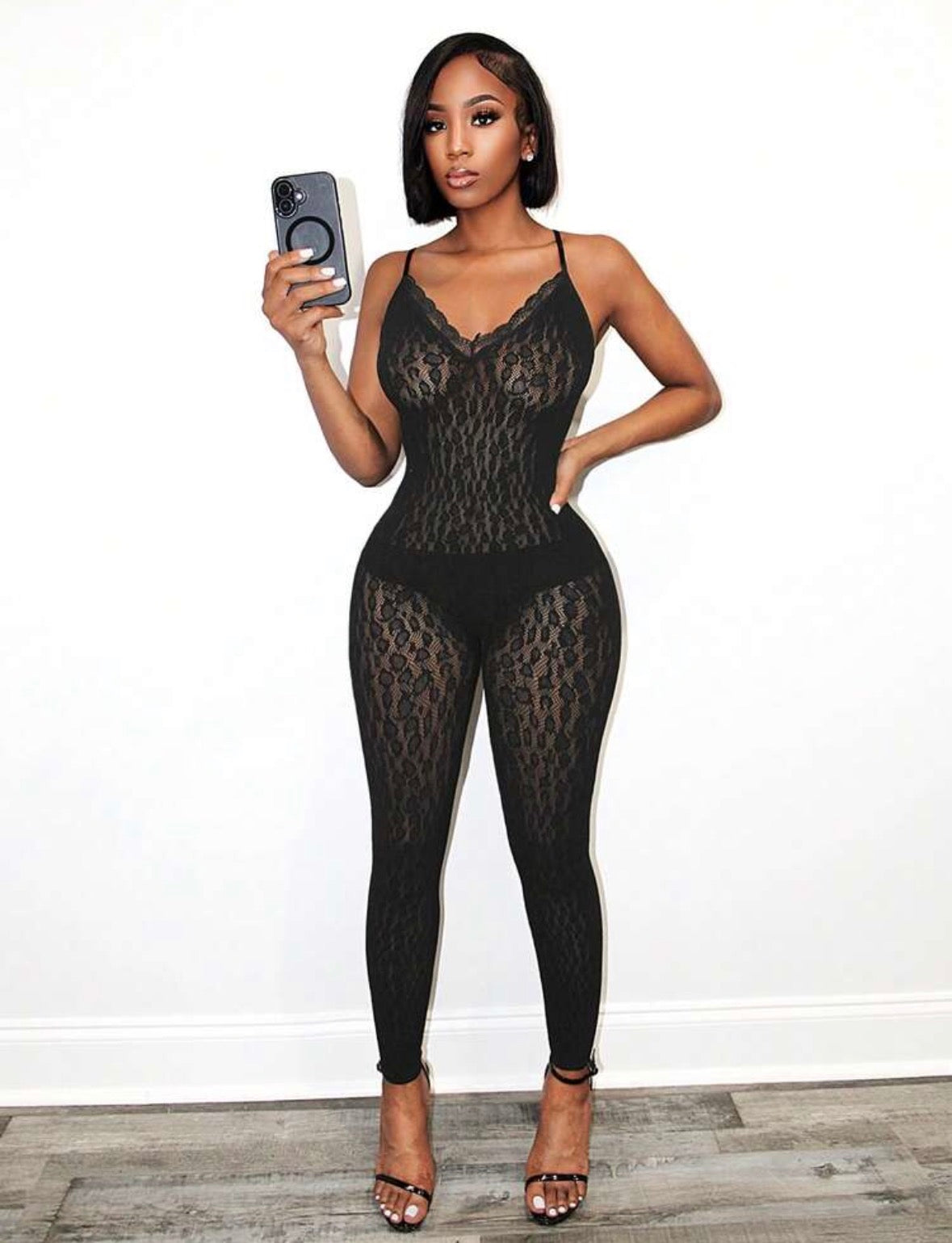 Body Stocking Cheeta Negro