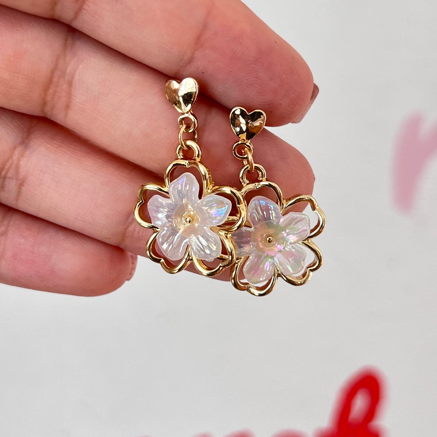 Aretes Flor Nacarada