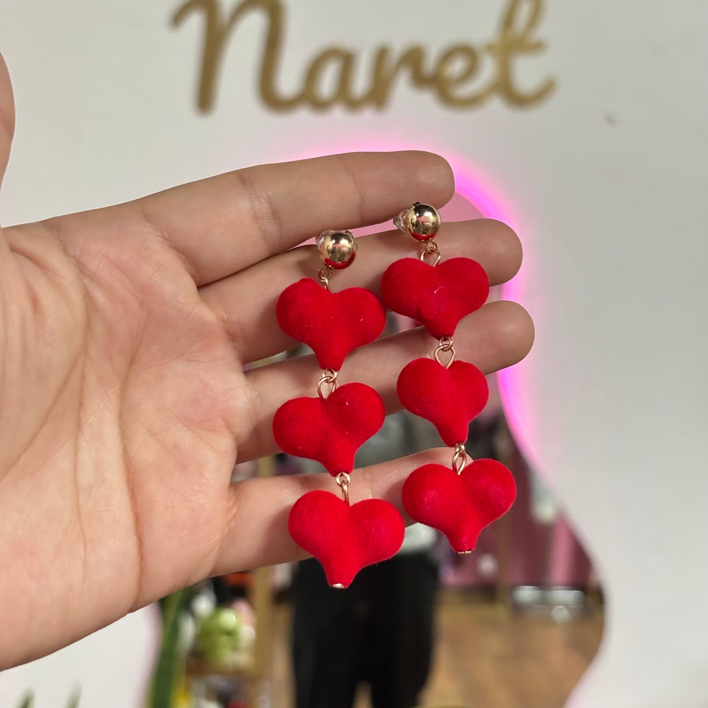 Aretes Red Velvet Heart