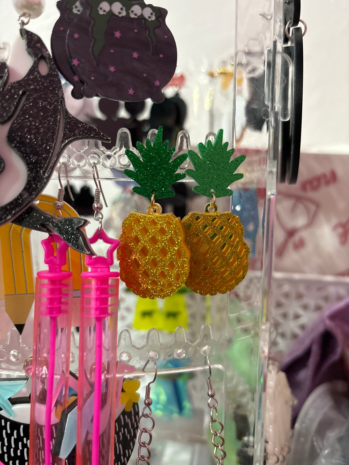 Aretes Piñas Acrílico