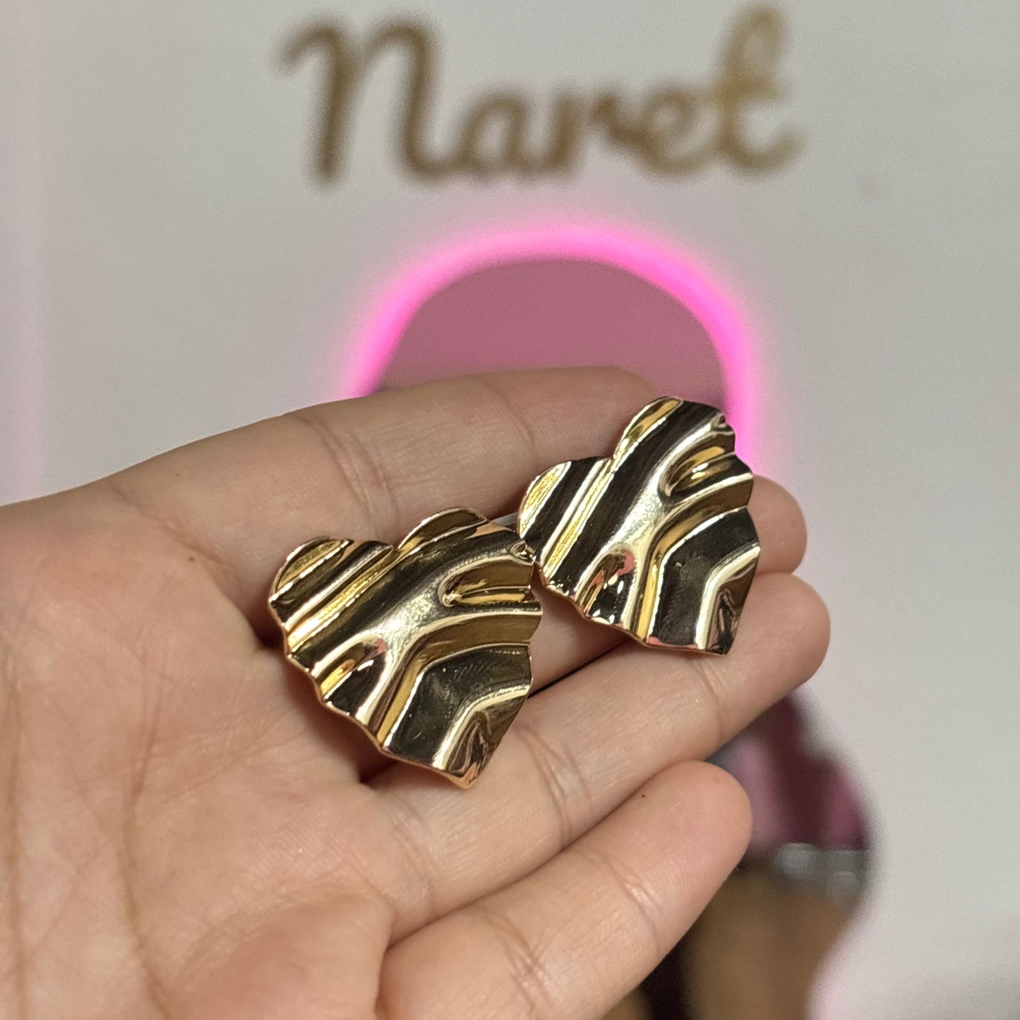 Aretes Corazón Corrugado