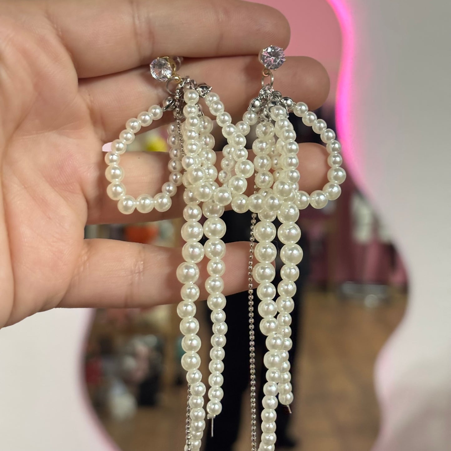 Aretes Moño Perlitas