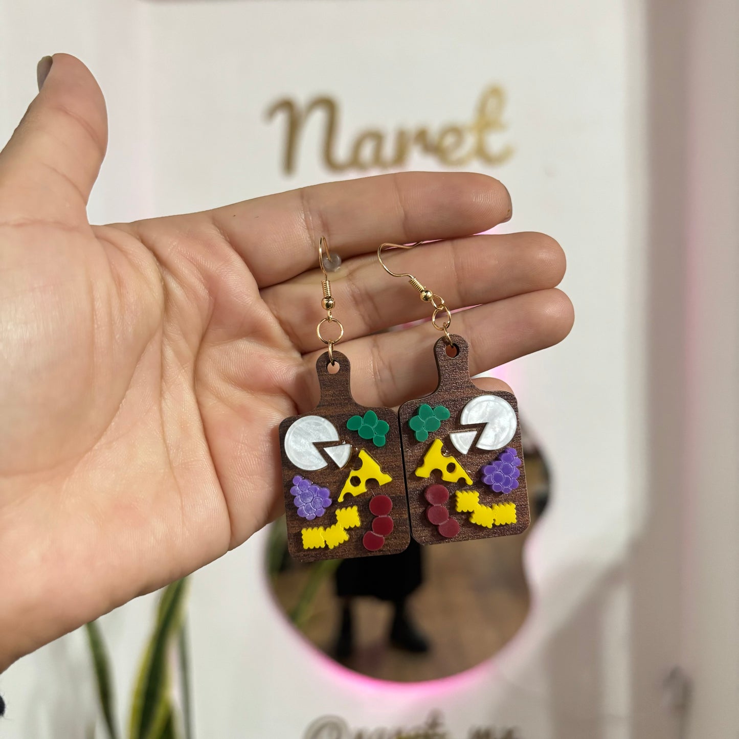 Aretes Tabla de Quesos Acrílico