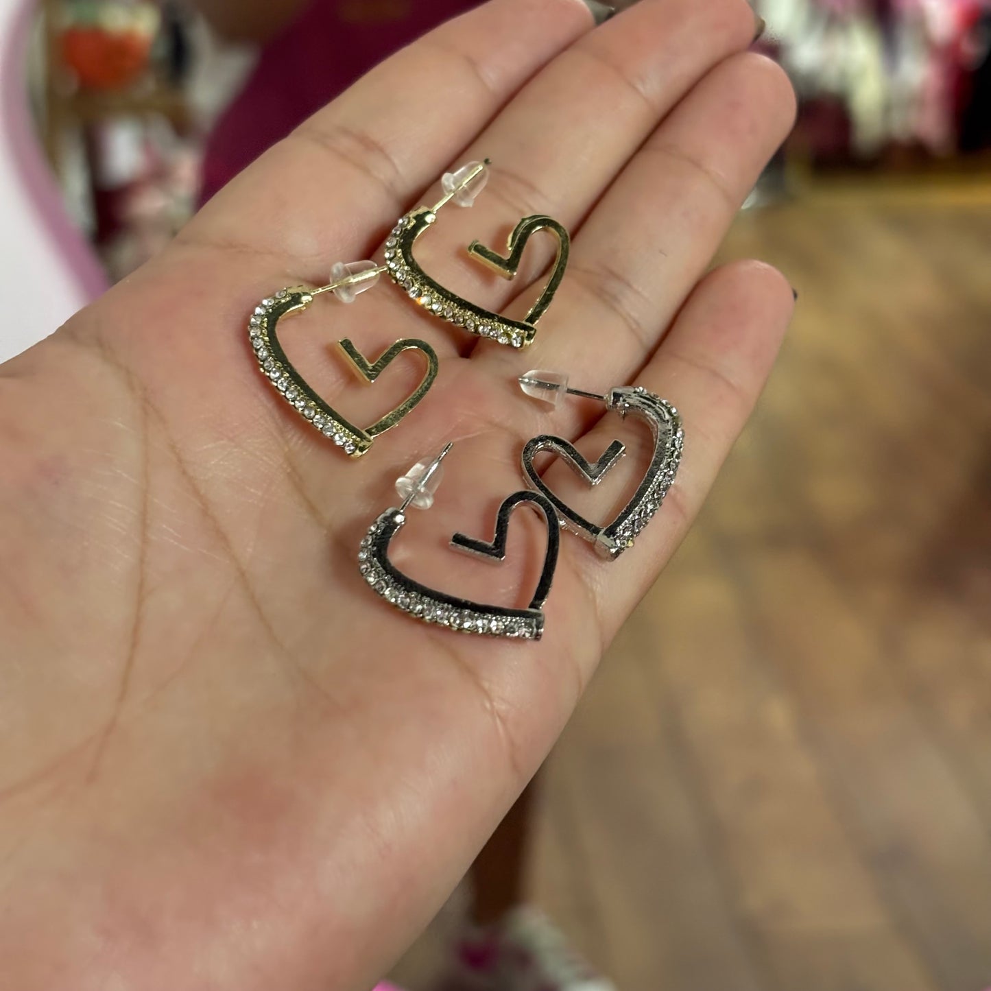 Arracadas Corazón Brillos