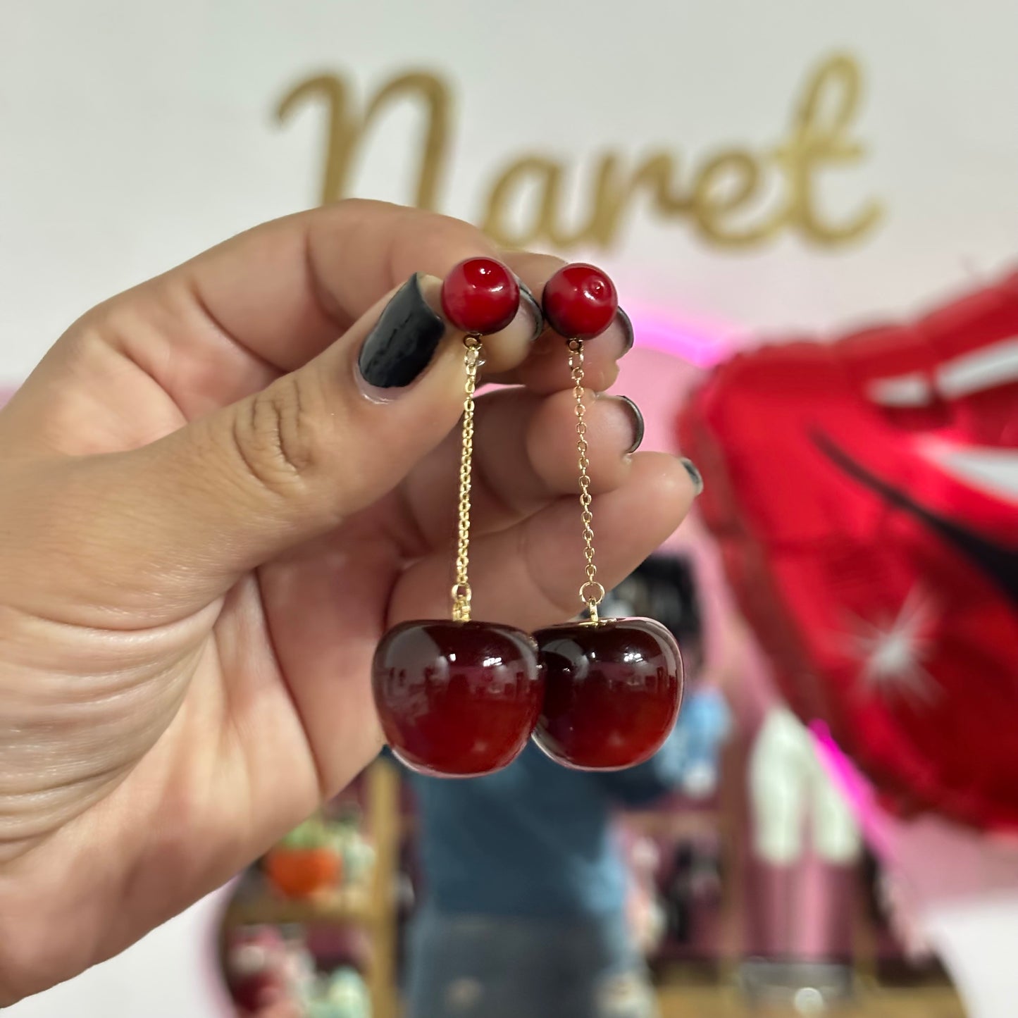 Aretes Cereza Vino