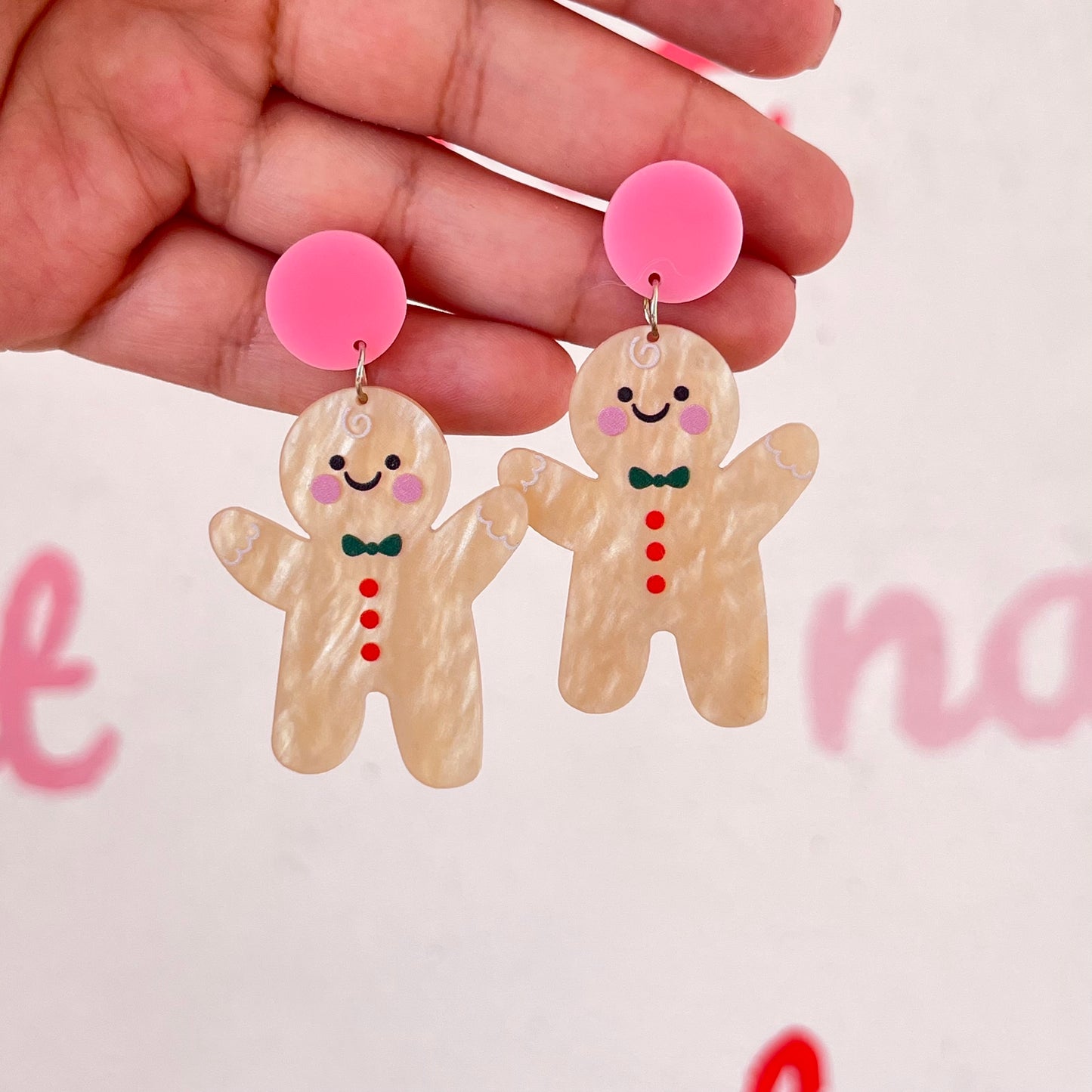Aretes Galleta Jengibre Acrilico