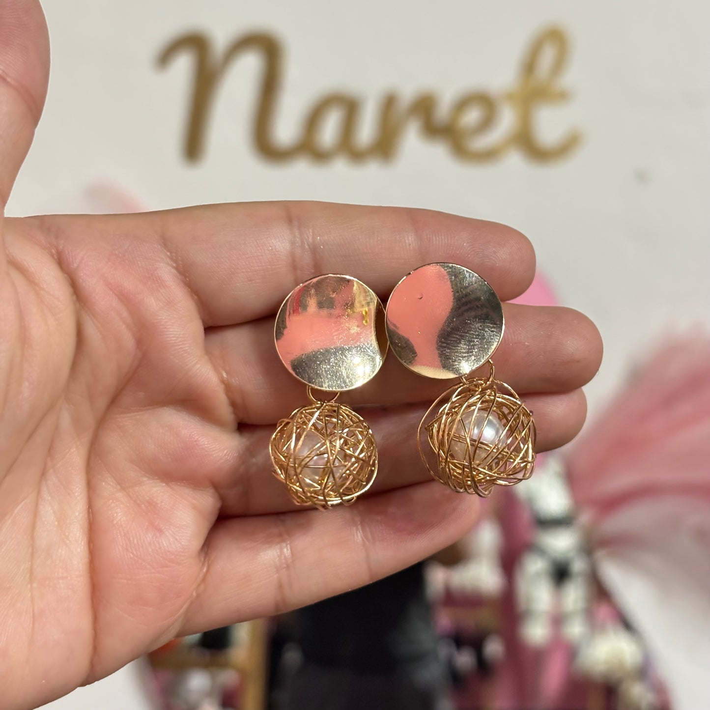 Aretes Bola Dorada