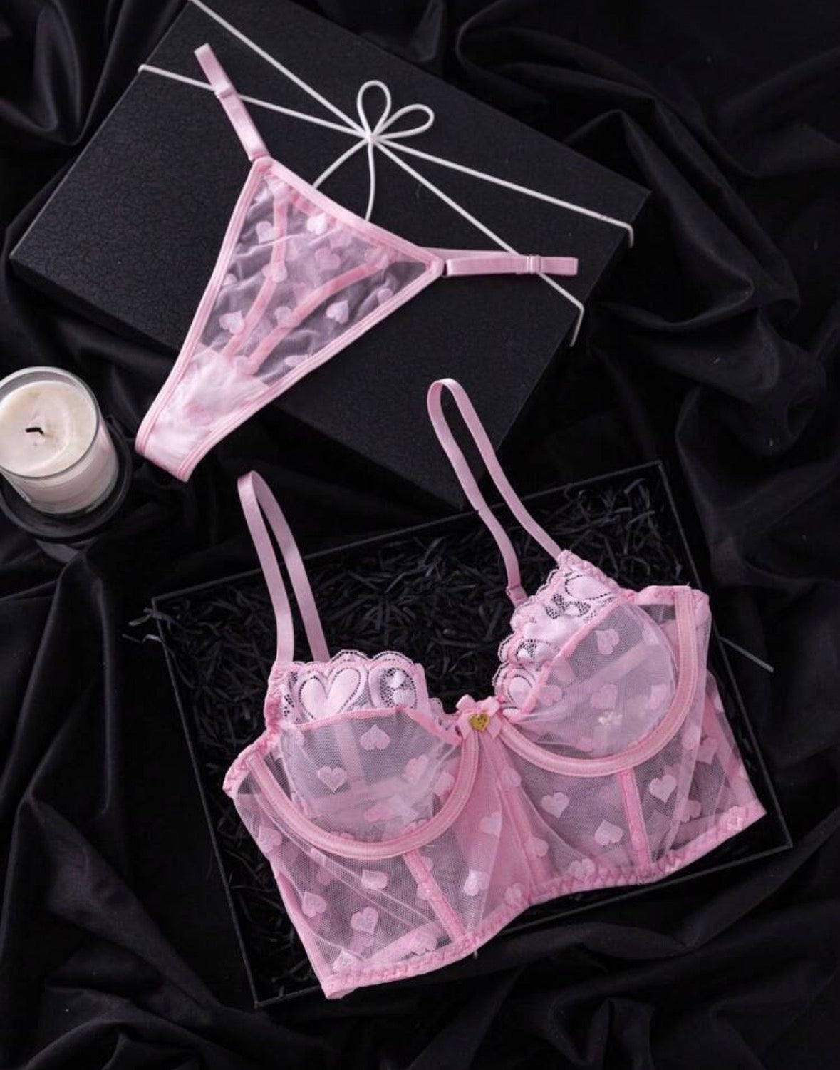 Lencería Bustier San Valentín Rosa