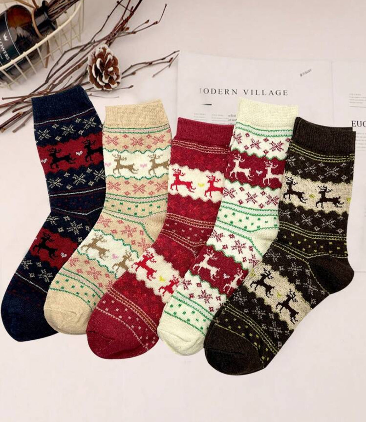 Calcetas Navideñas Renos