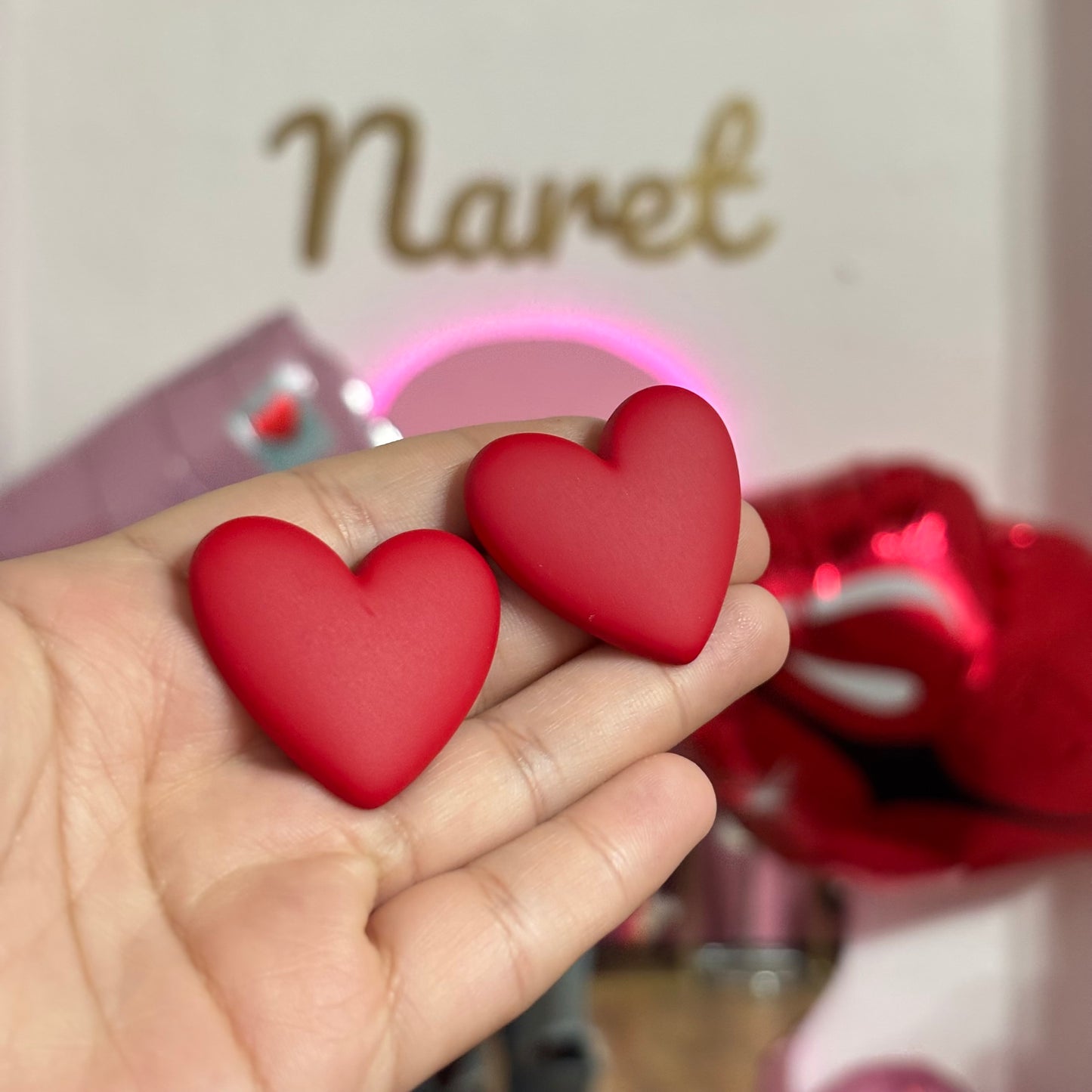 Aretes Corazonazo Rojo