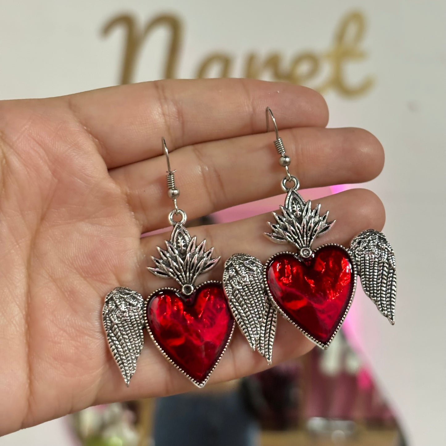 Aretes Corazon Alas