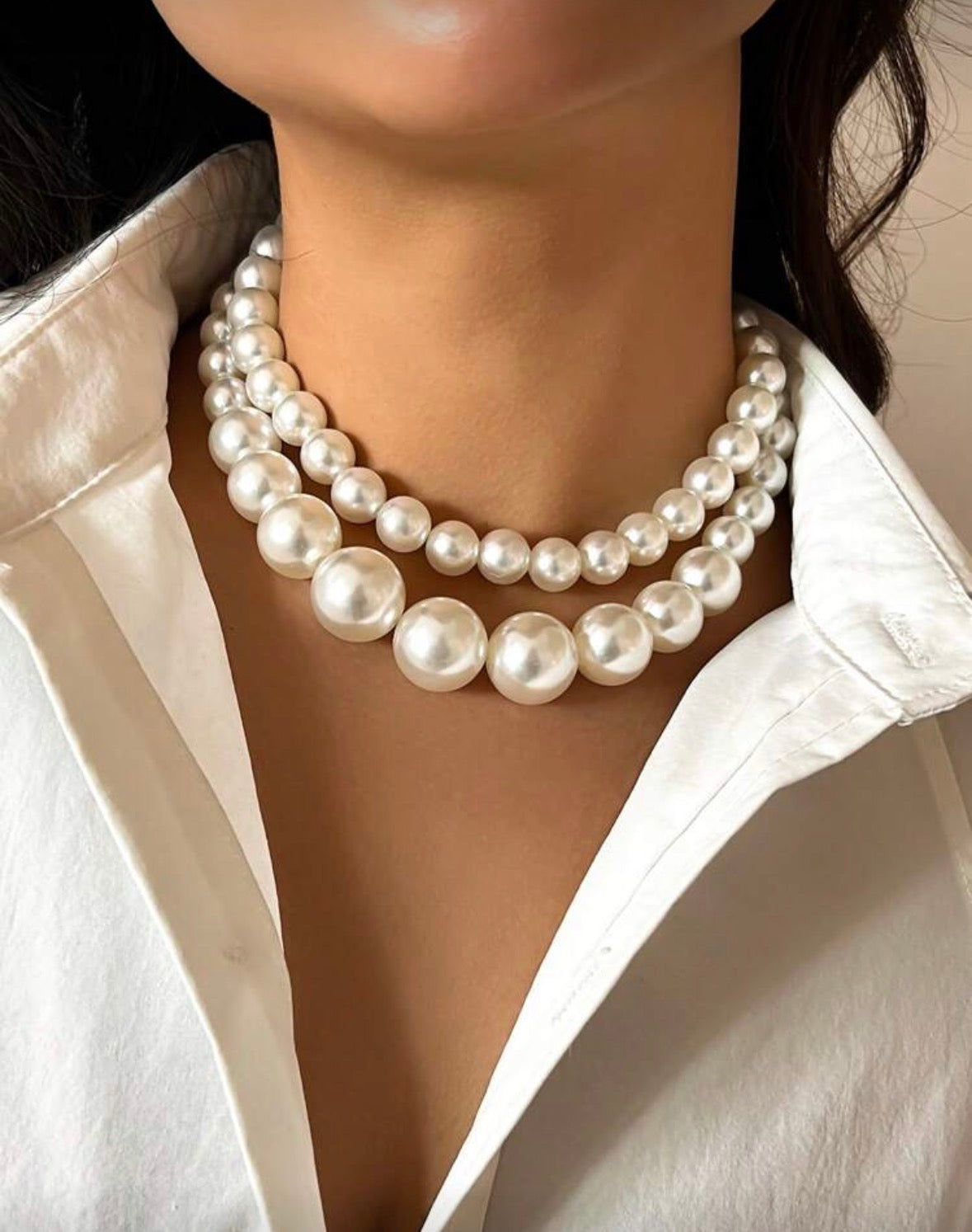 Collar Perlas Doble