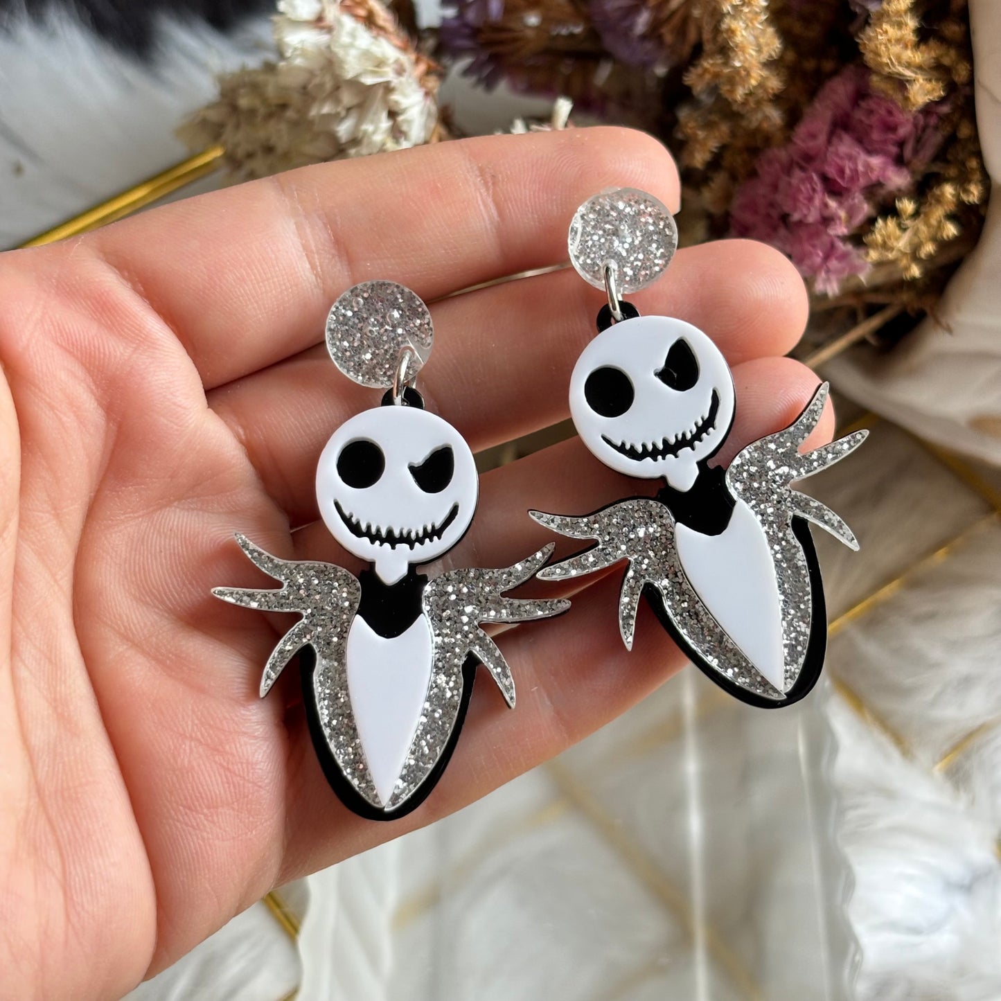 Aretes Jack y Sally Acrílico