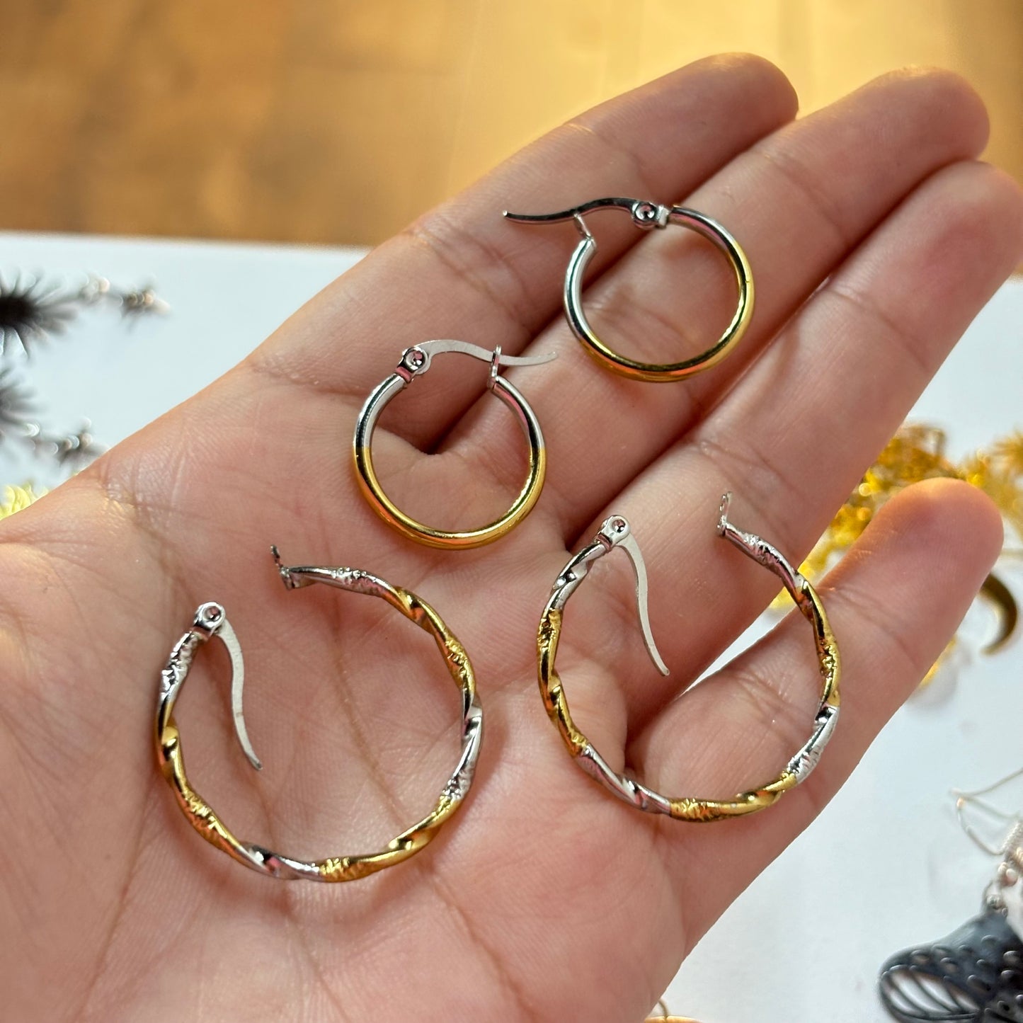 Arracadas Silver&Gold Acero