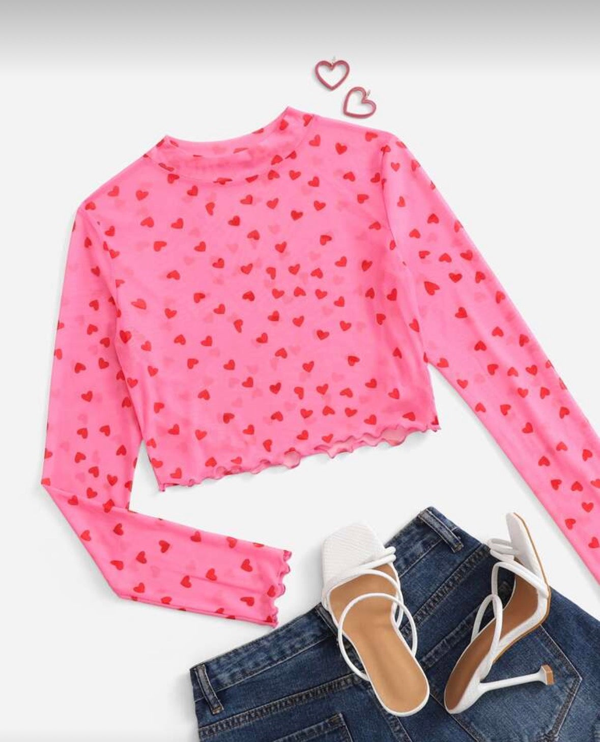 Top Mesh Corazones Fiusha