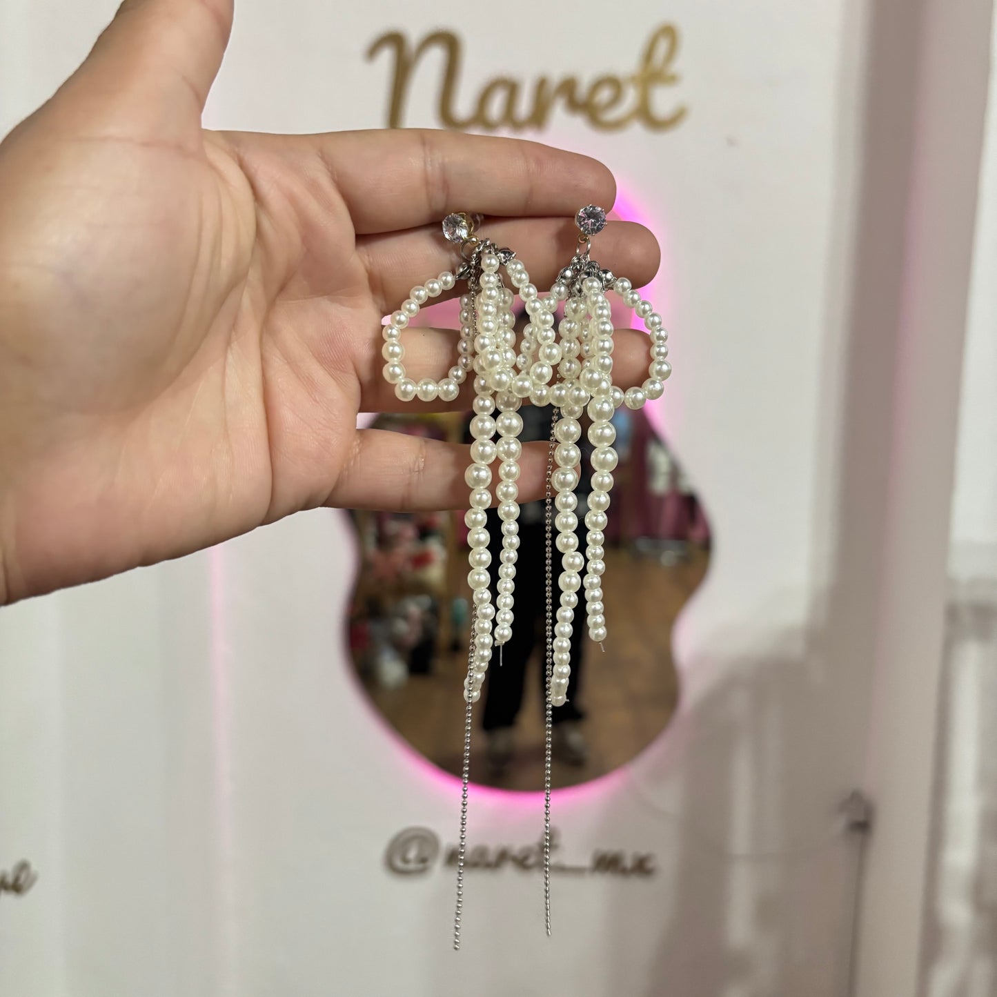 Aretes Moño Perlitas