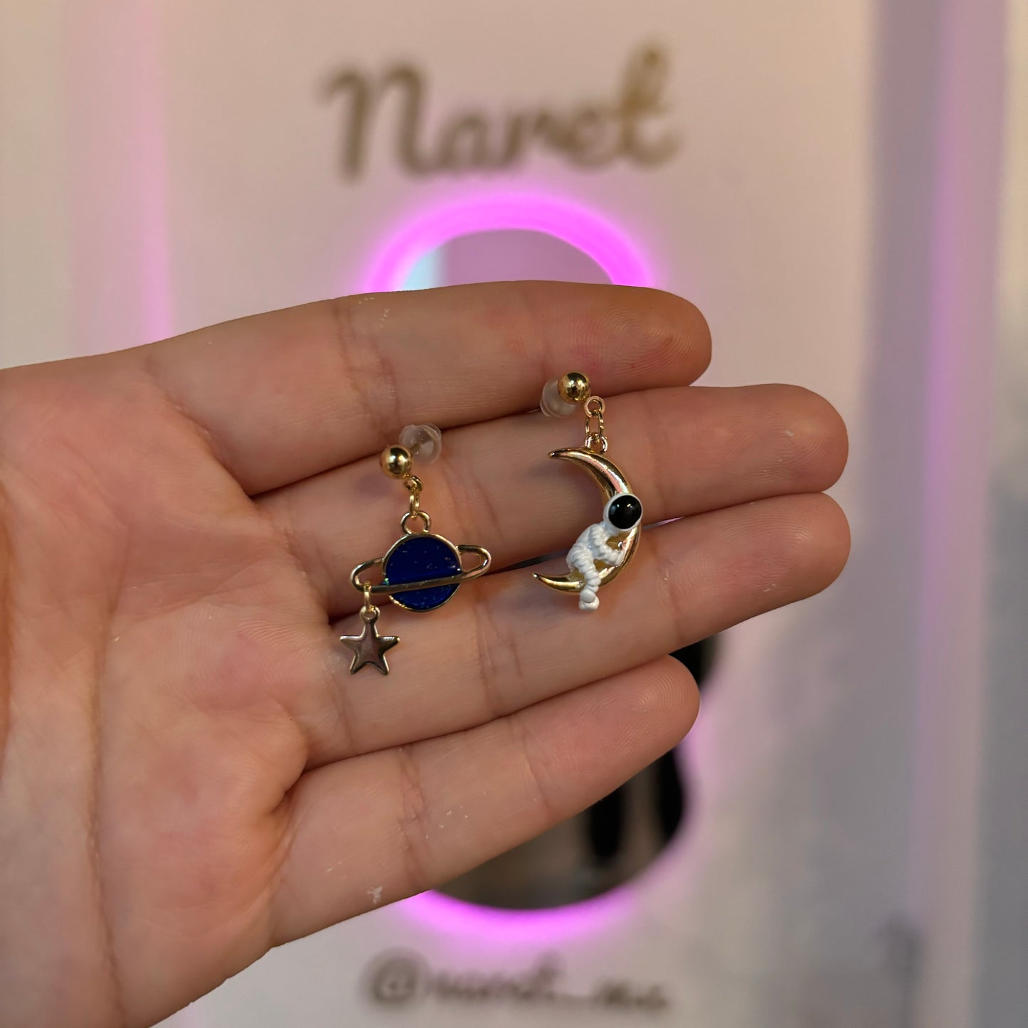 Aretes Astronauta, Luna y Planeta