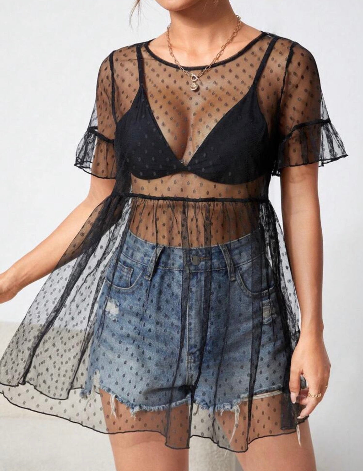Vestido Mesh Polka Dots