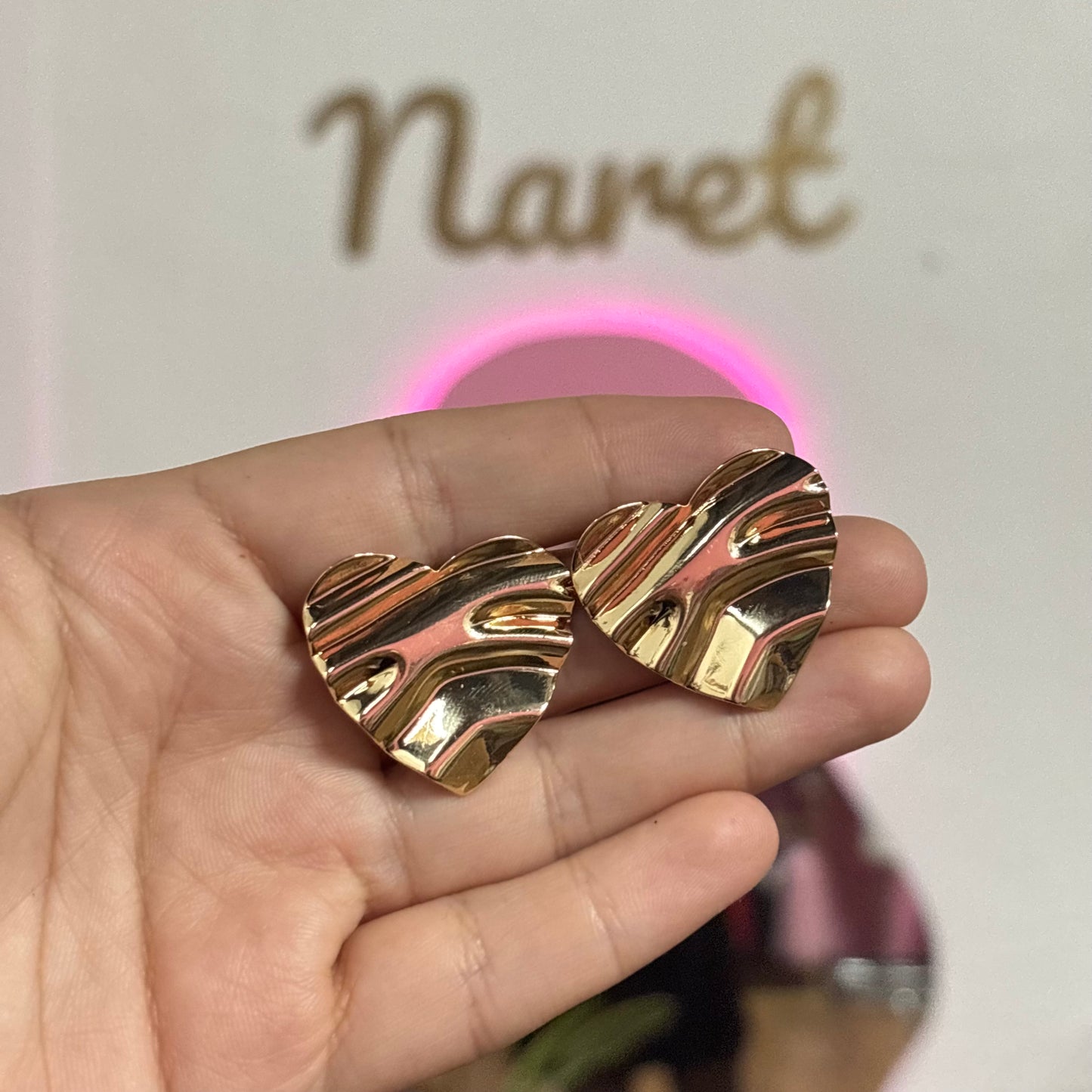 Aretes Corazón Corrugado