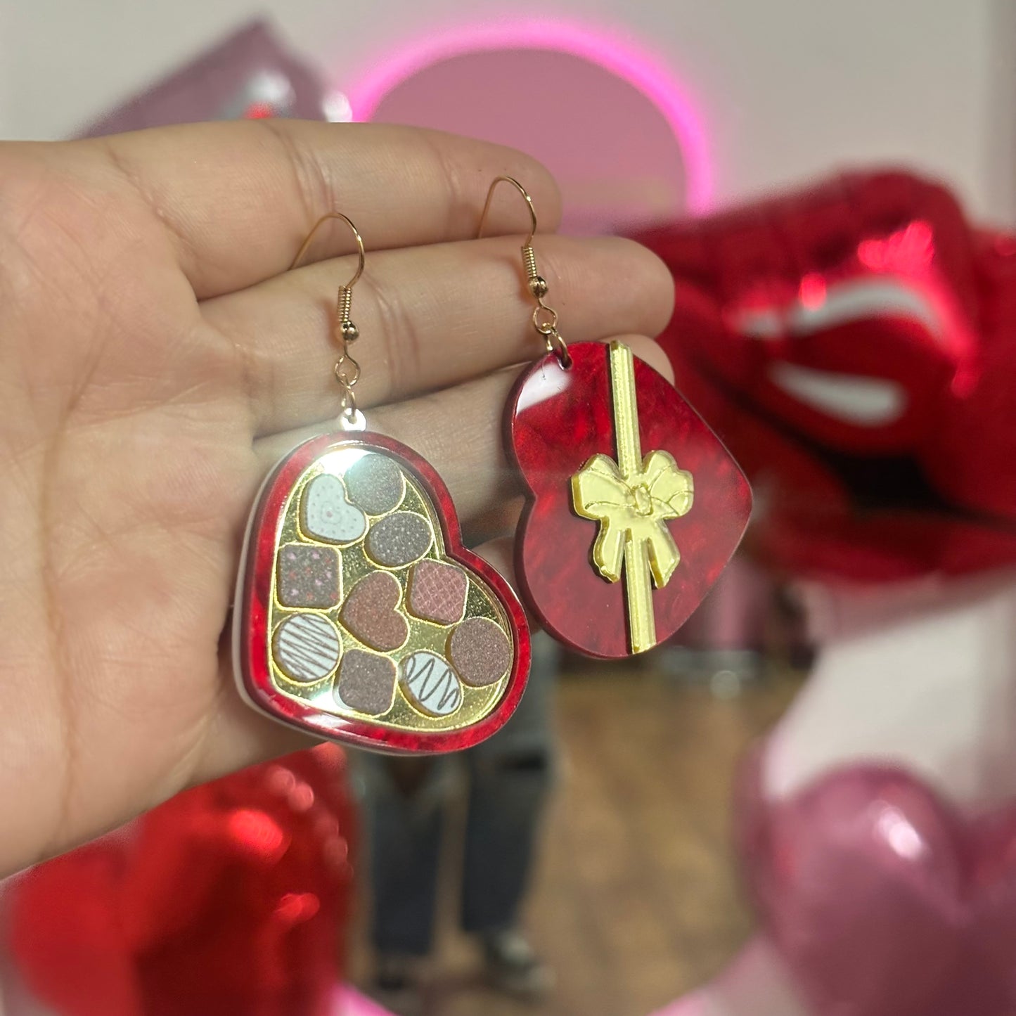 Aretes Caja de Chocolates Acrílico