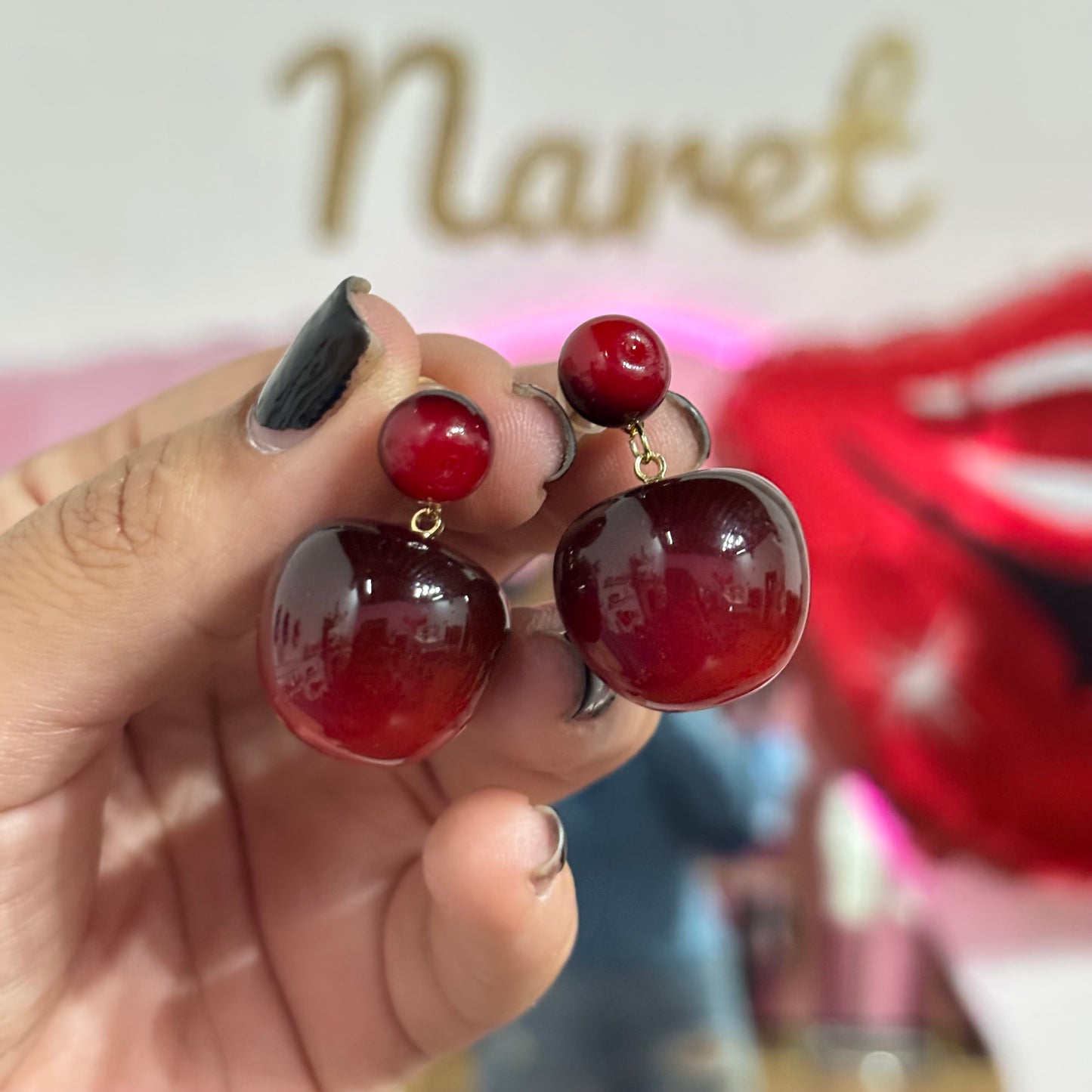 Aretes Cereza Vino