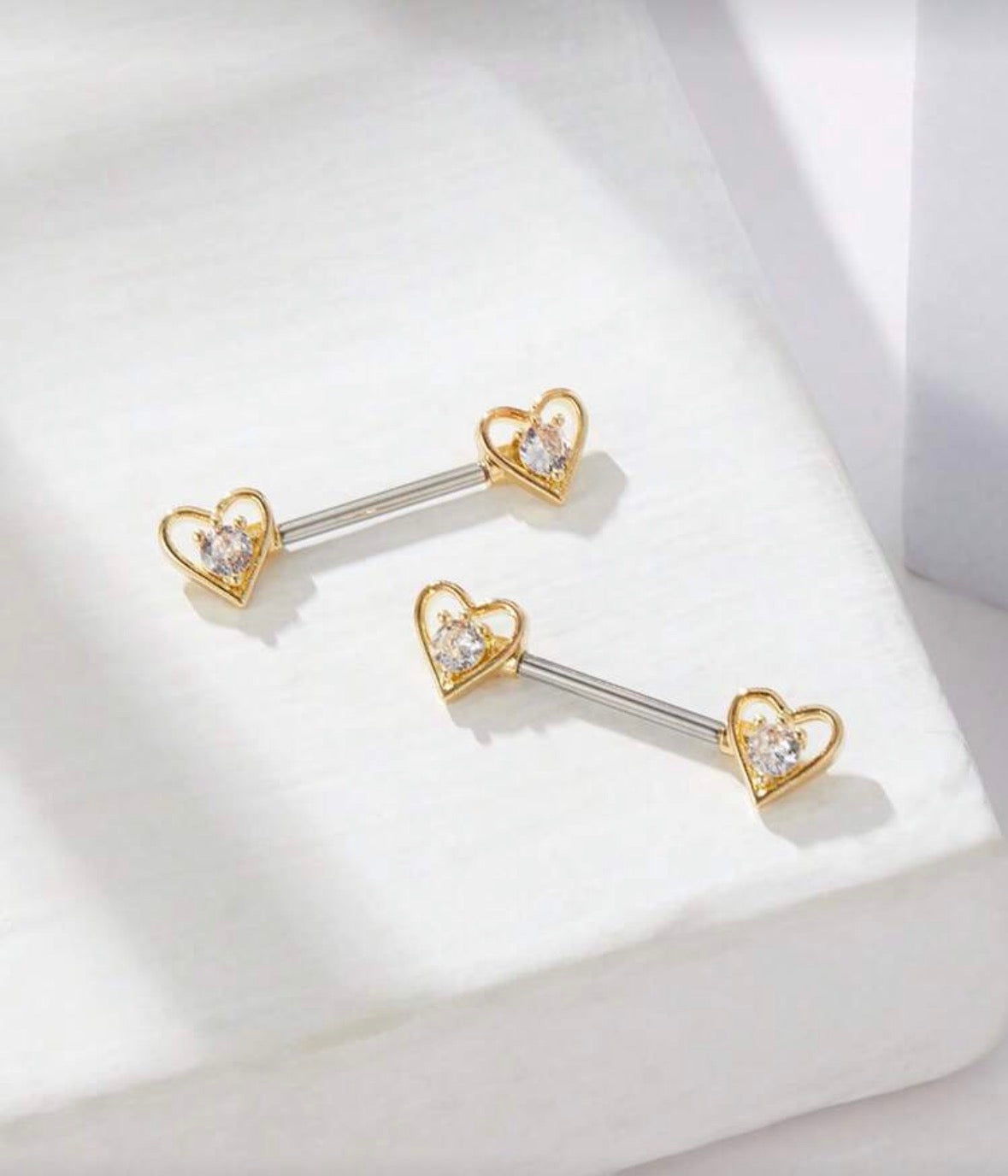 Piercing Nipple Golden Heart