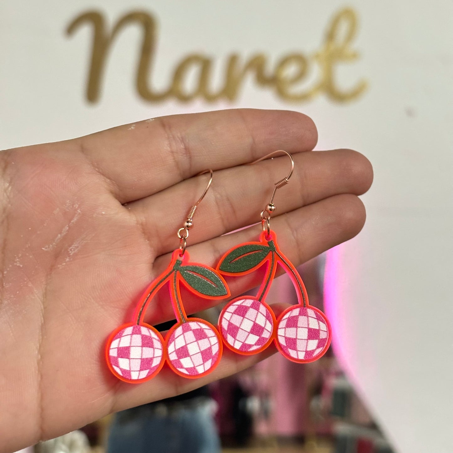 Aretes Cereza Bola Disco