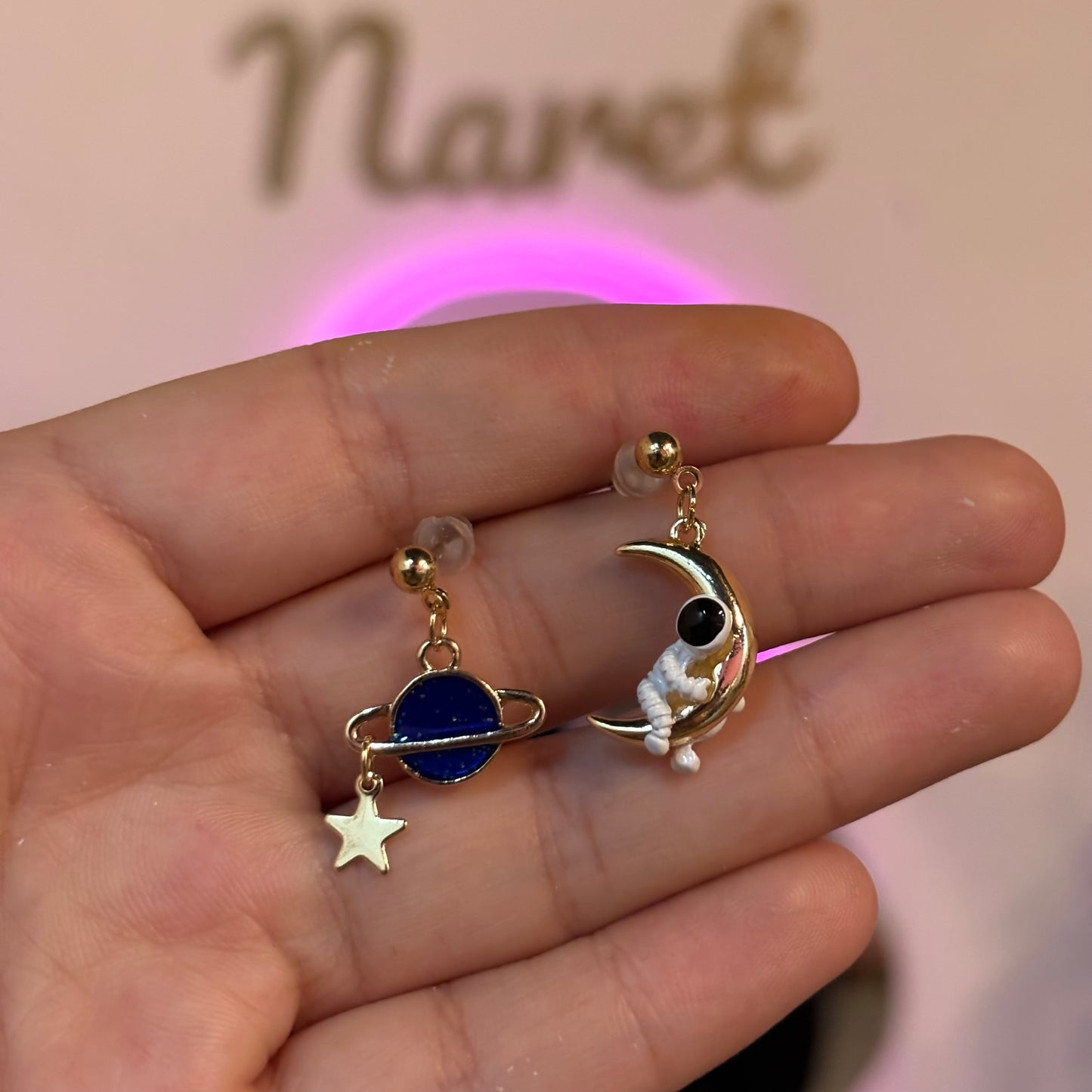 Aretes Astronauta, Luna y Planeta