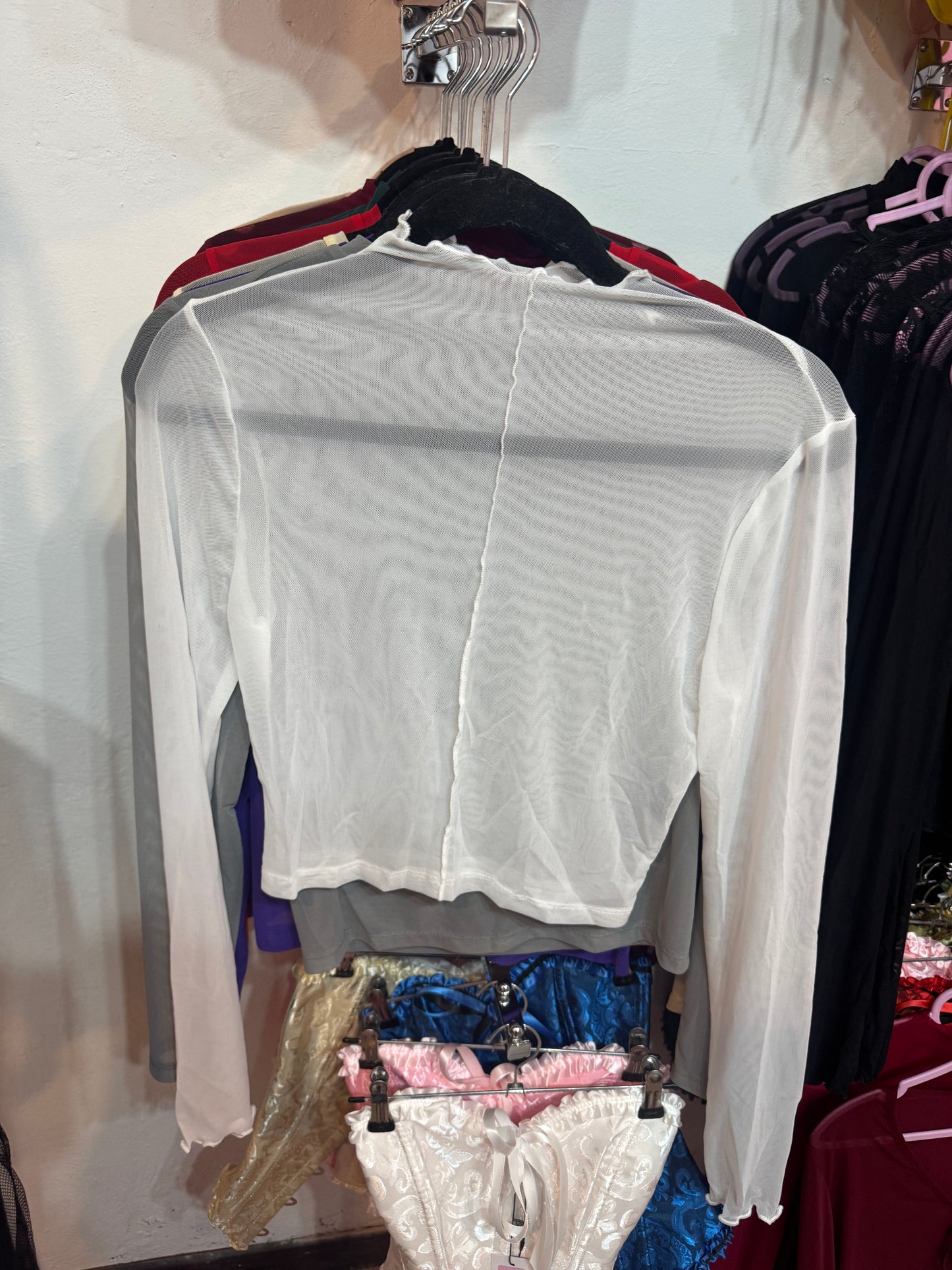 Top Mesh Linea Blanco