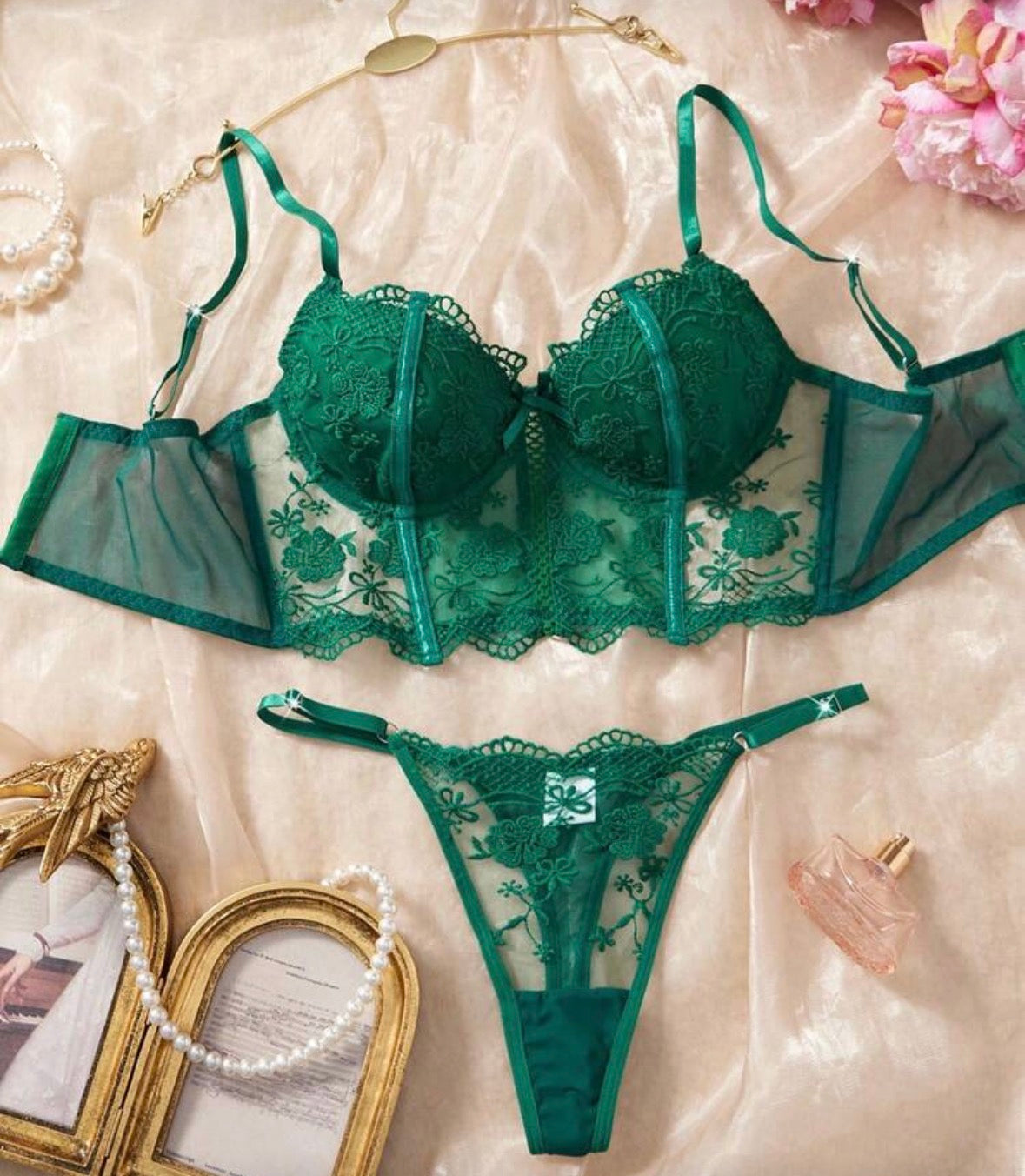 Lencería Bustier Magnolia Esmeralda