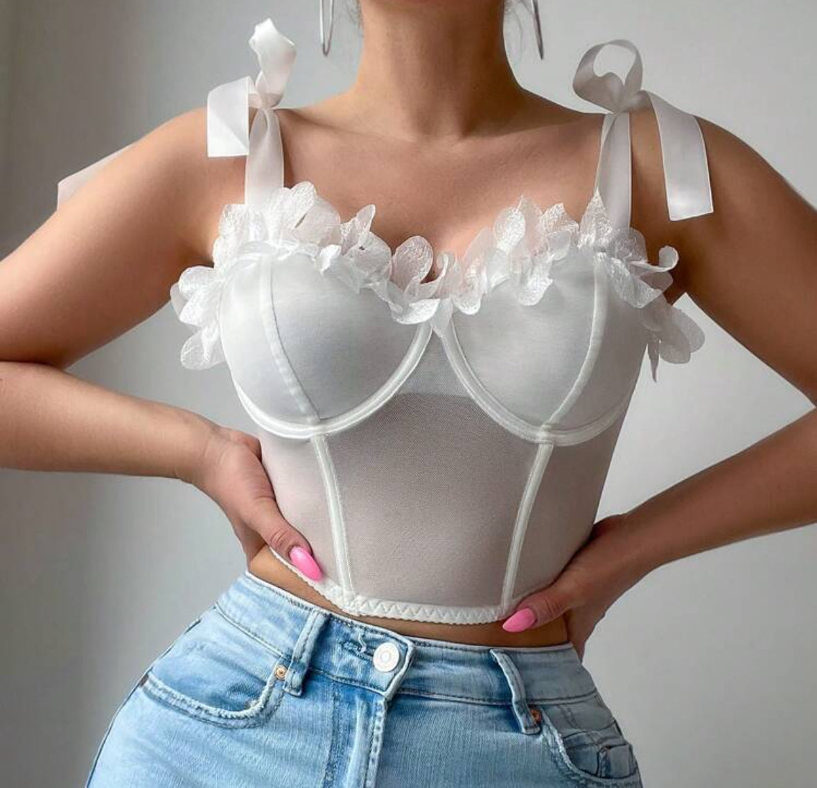 Bustier Pétalos Blancos