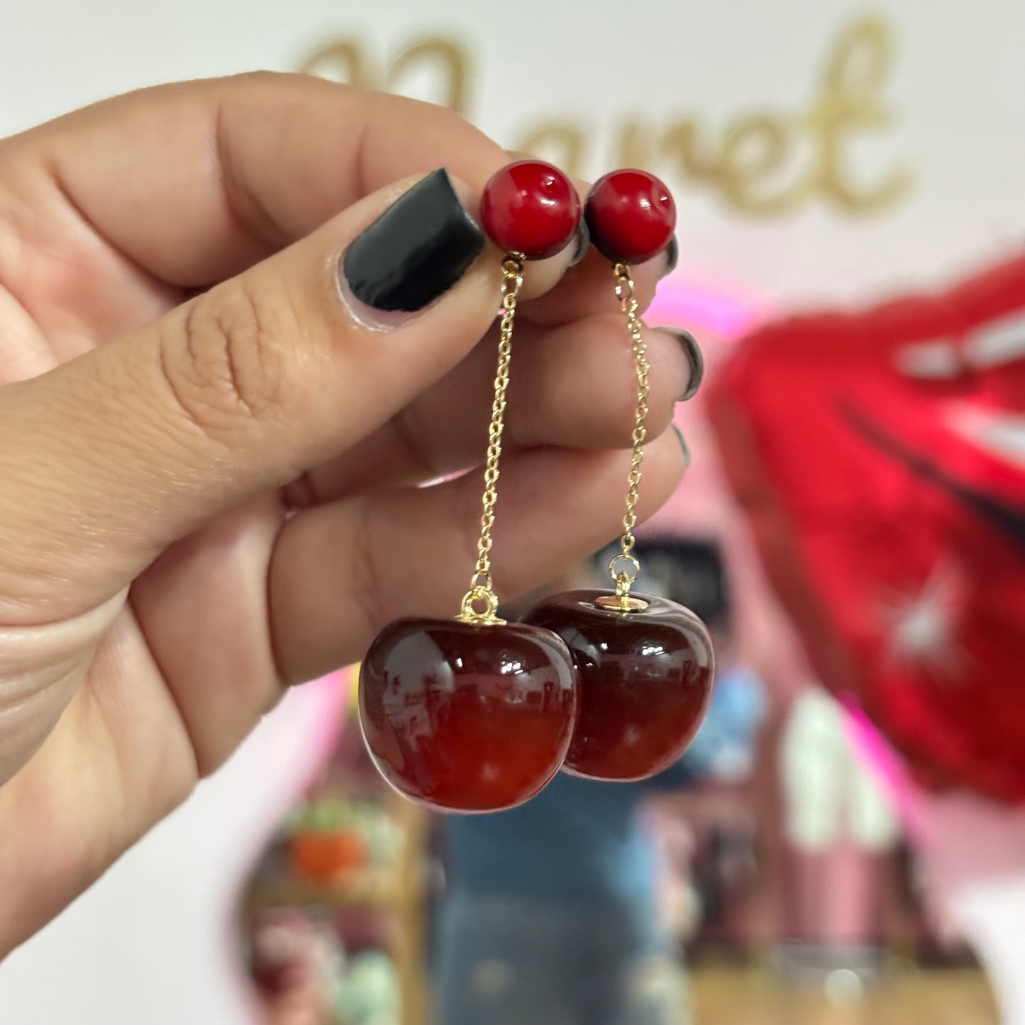 Aretes Cereza Vino