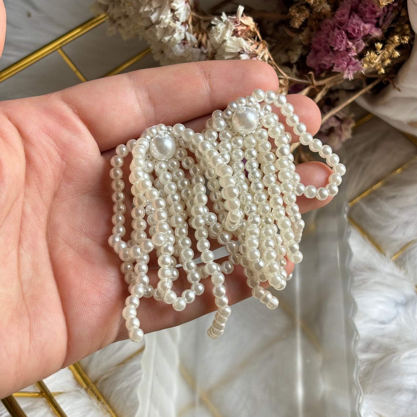 Aretes Moños de Perlas