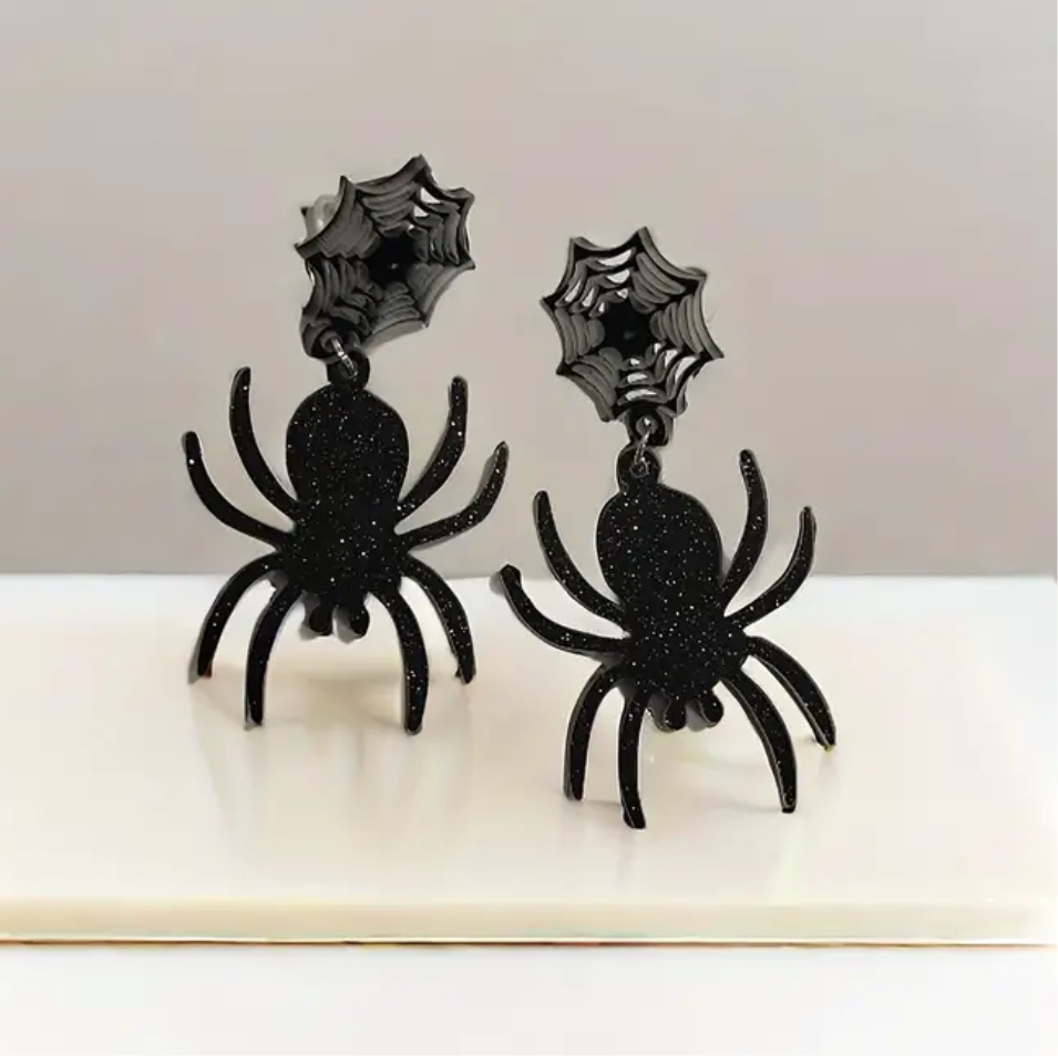 Aretes Arañas Acrilico