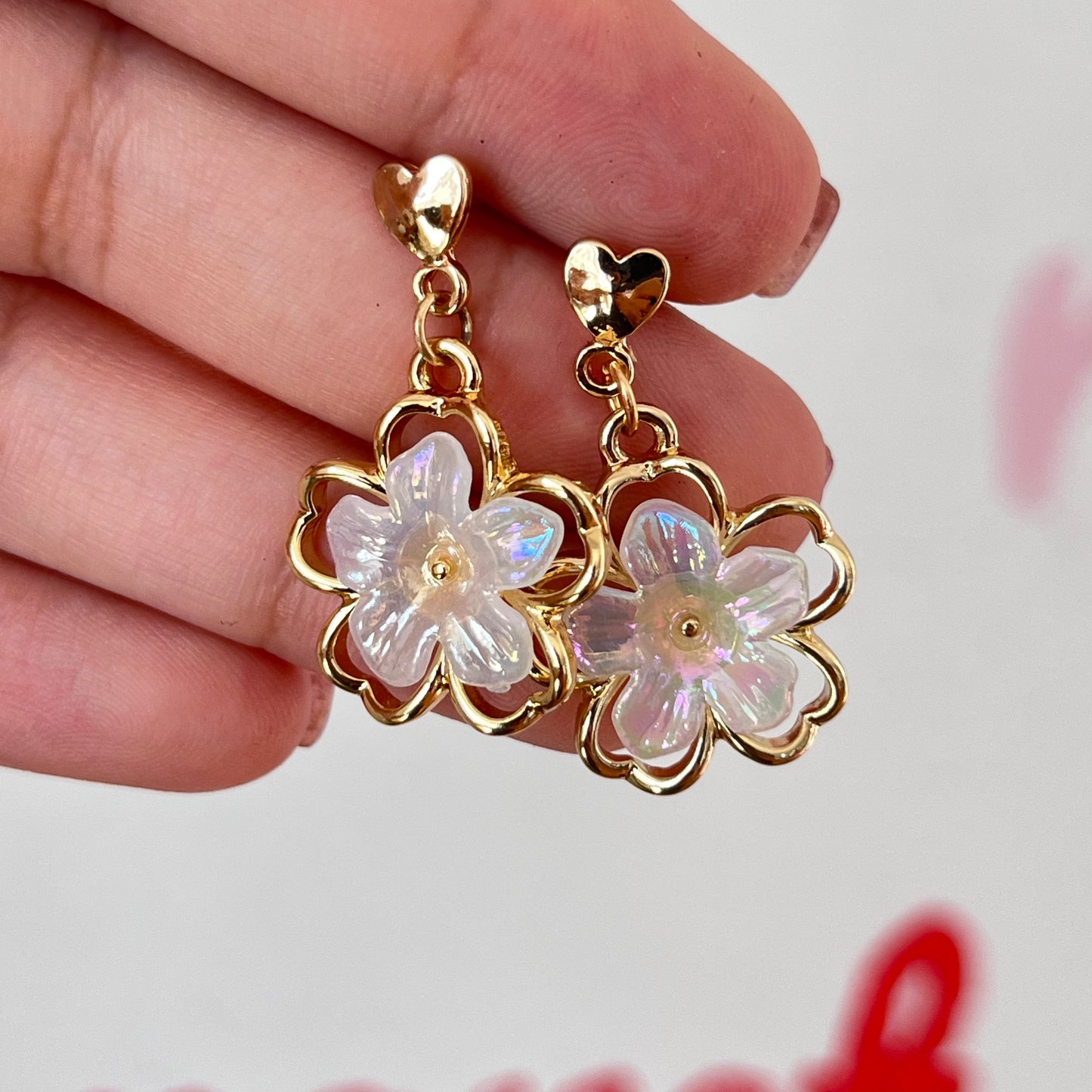 Aretes Flor Nacarada