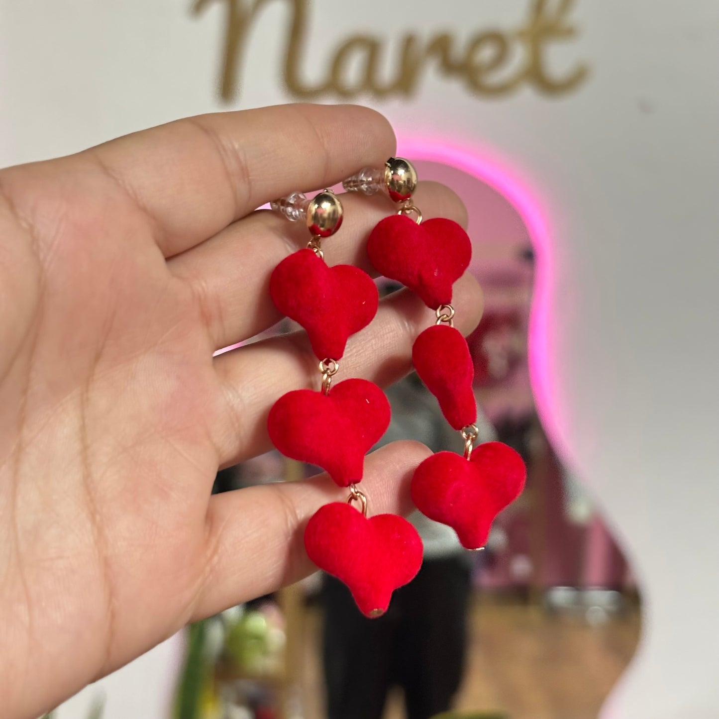 Aretes Red Velvet Heart