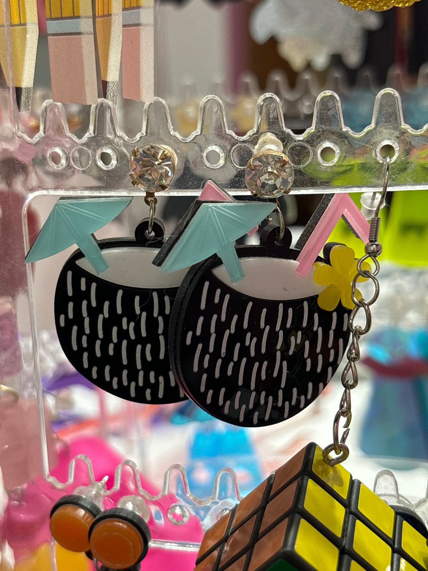 Aretes Cocos Acrílico