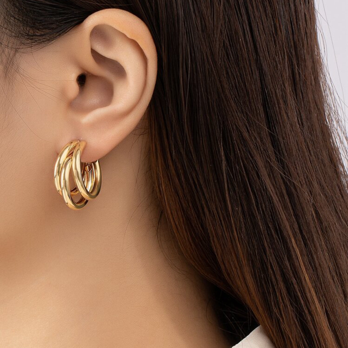 Aretes Triple Aro Mini