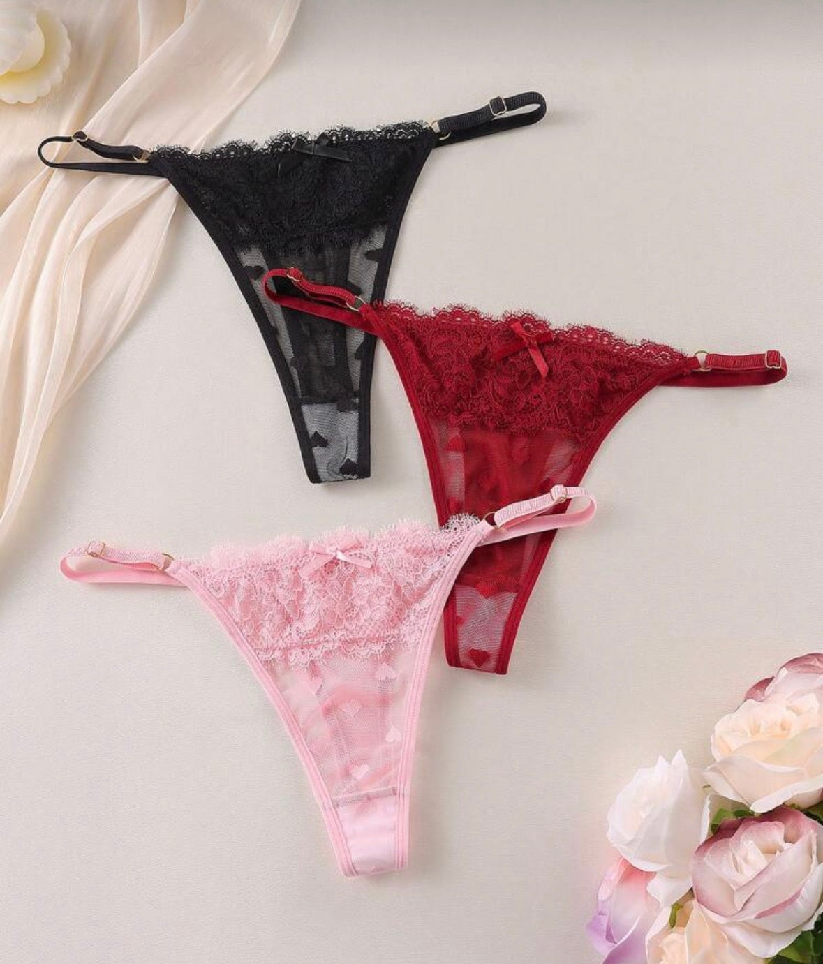 Tanga Mesh Corazones