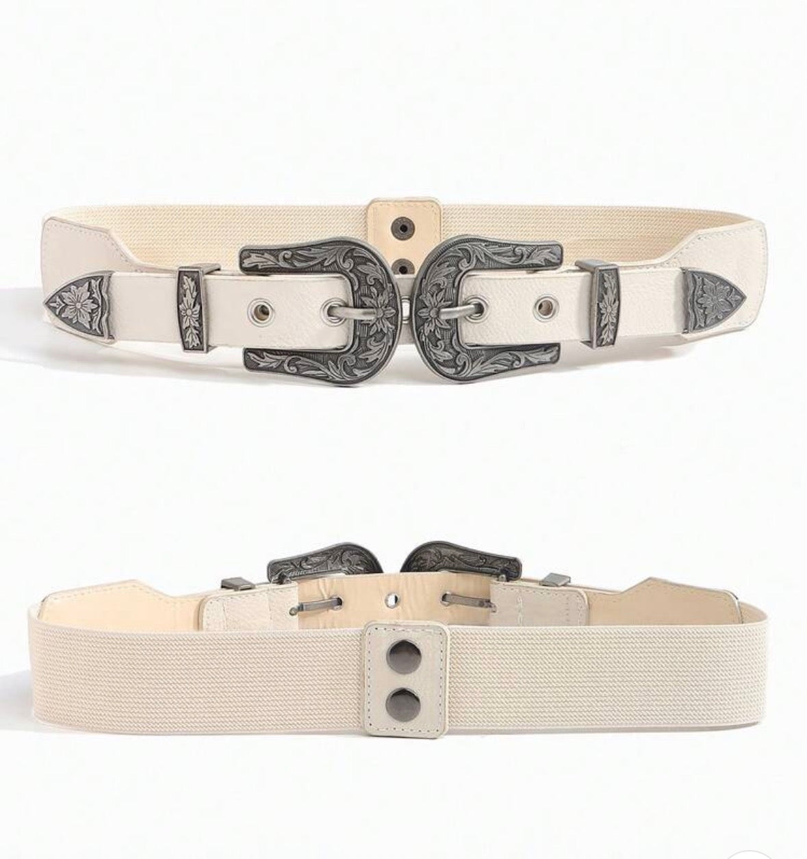 Cinturilla Doble Hebilla Plateada