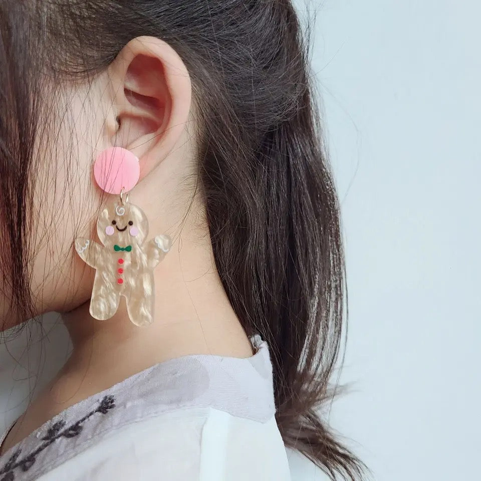 Aretes Galleta Jengibre Acrilico
