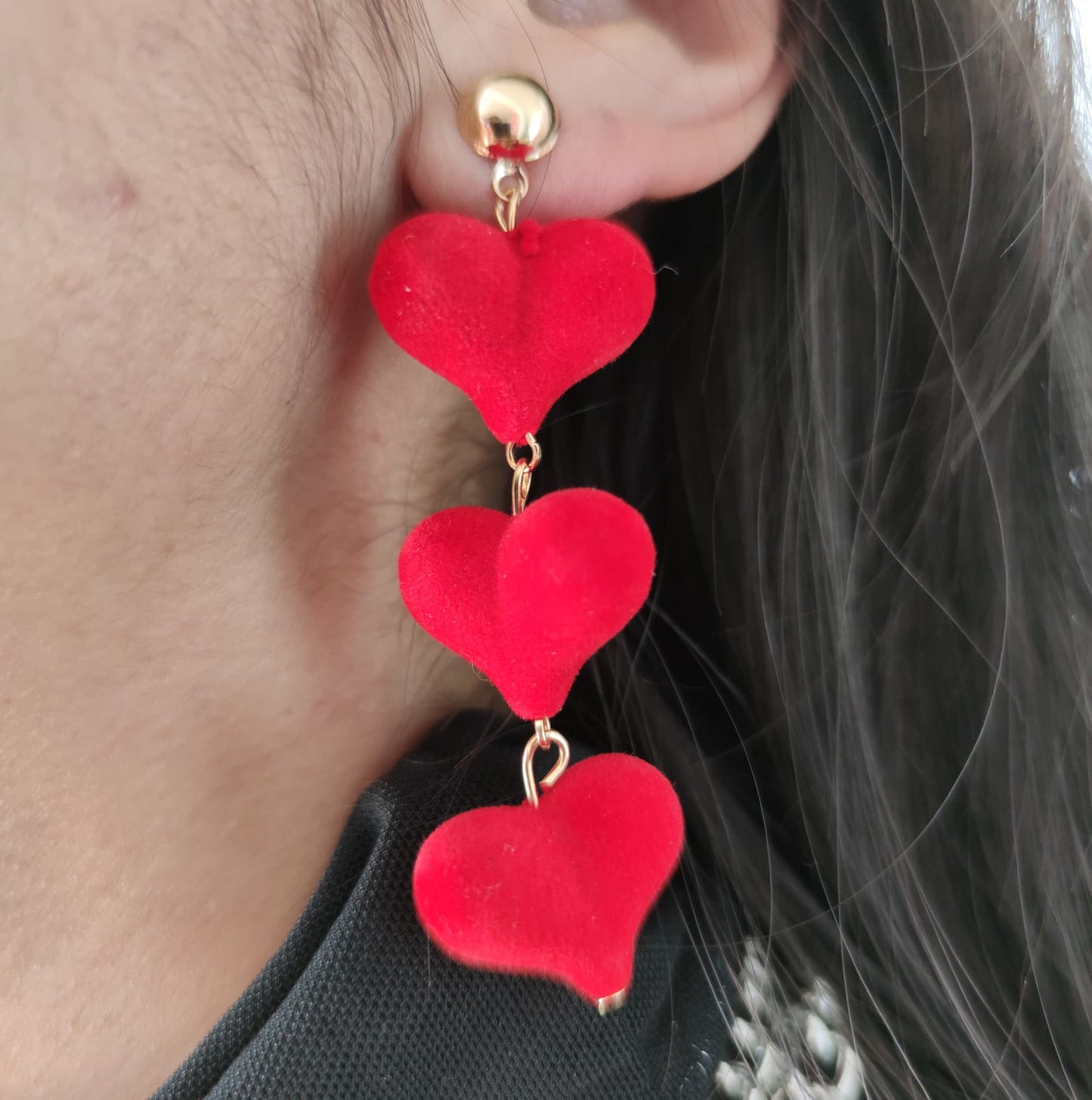 Aretes Red Velvet Heart