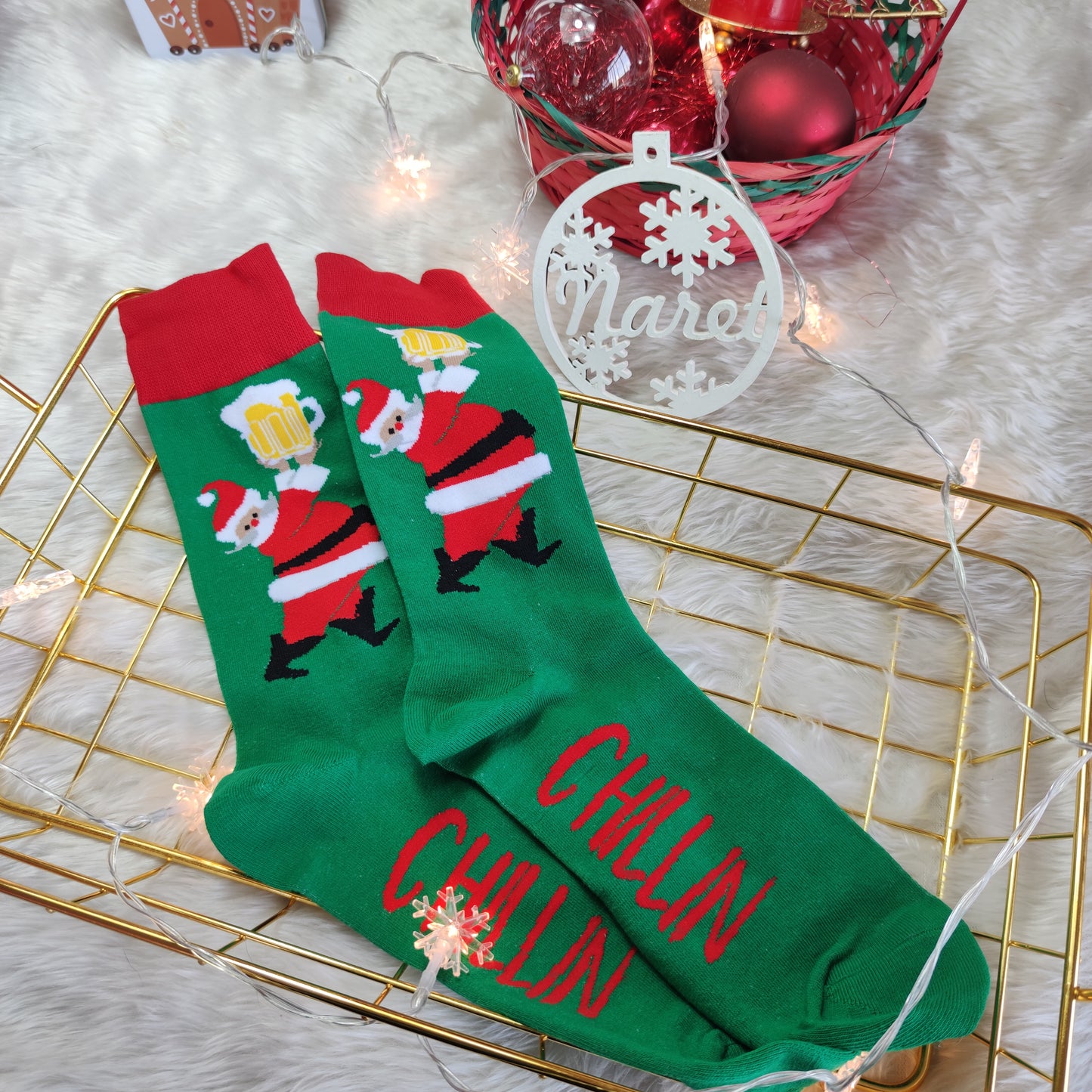 Calcetas Santa Claus y Cerveza