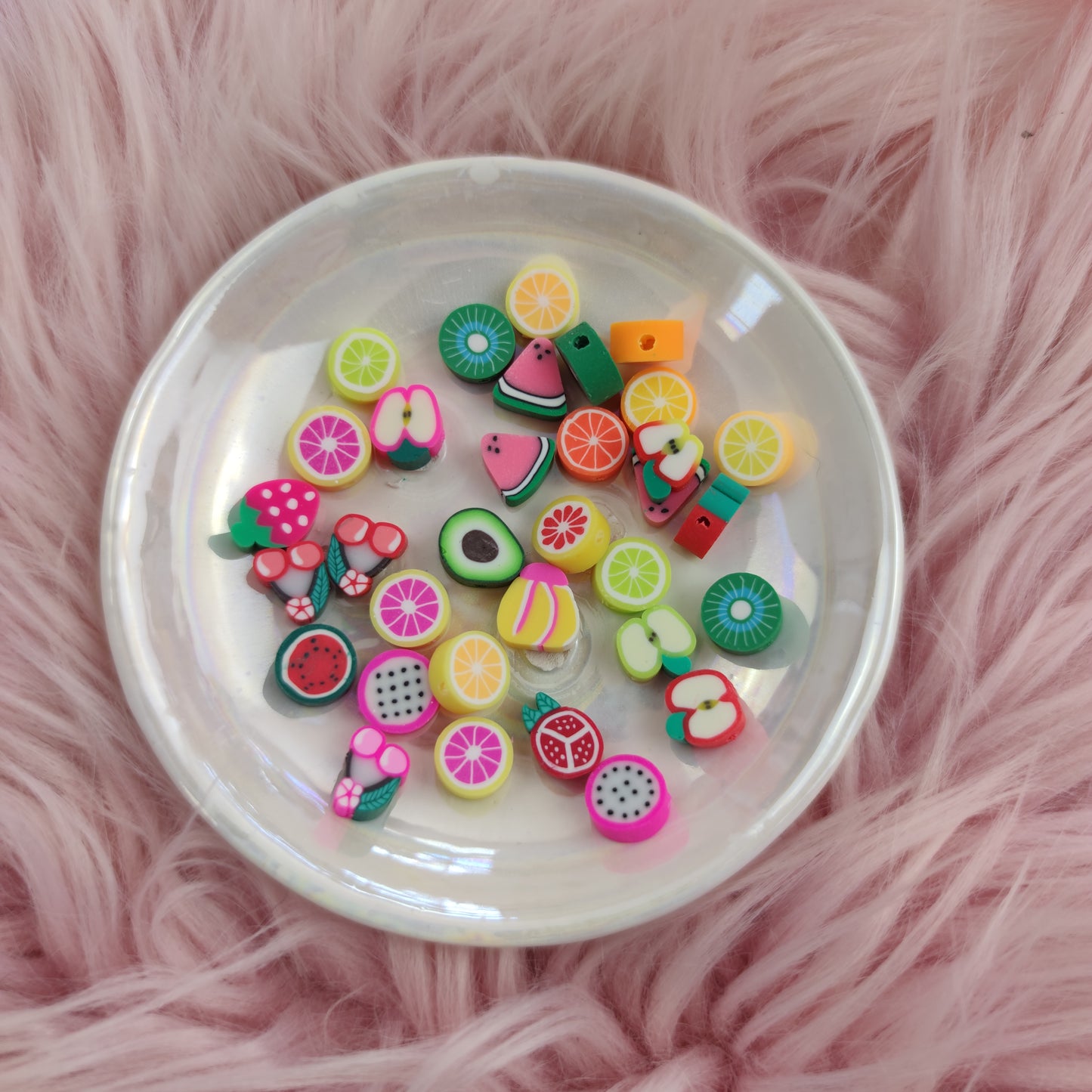 Cuenta Fimo Fruta 25 pzs