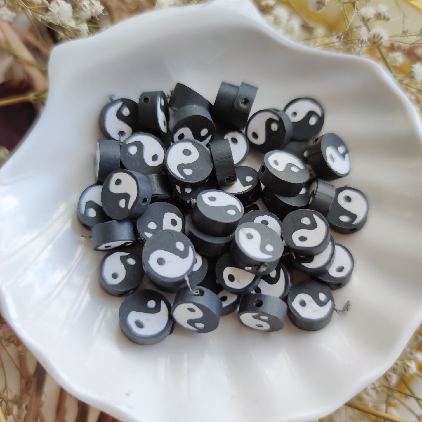 Cuenta Fimo Yin&Yan 25 pzs