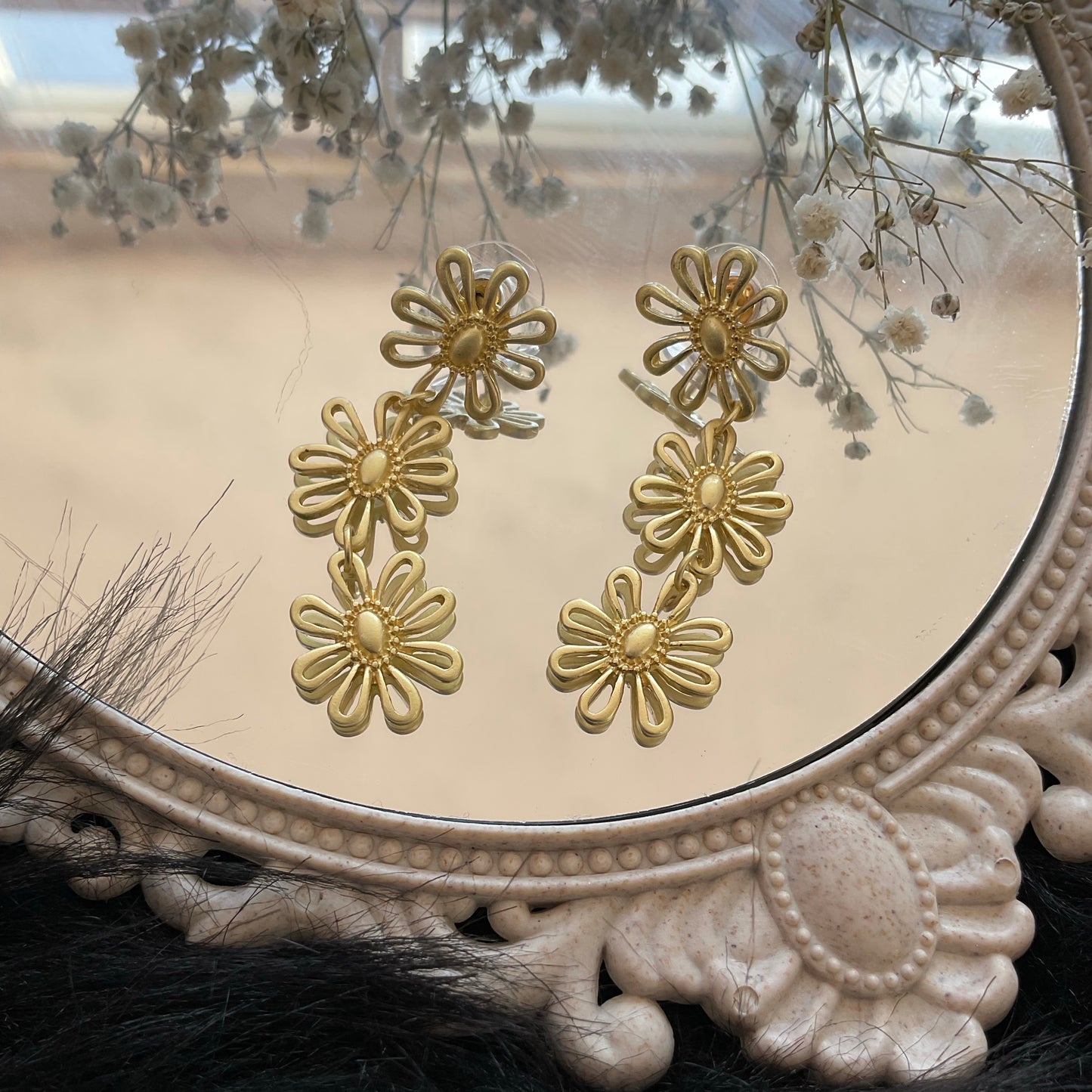 Aretes Largos Flores