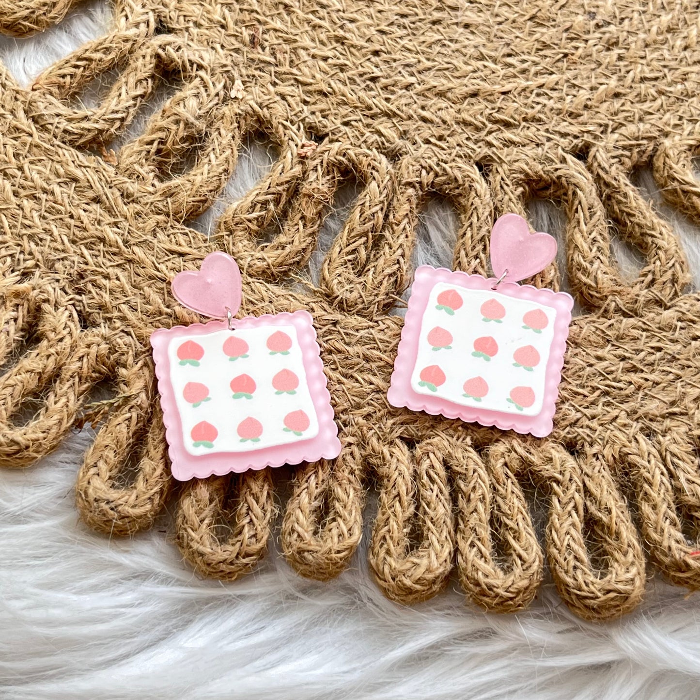 Aretes Cuadrados Duraznos