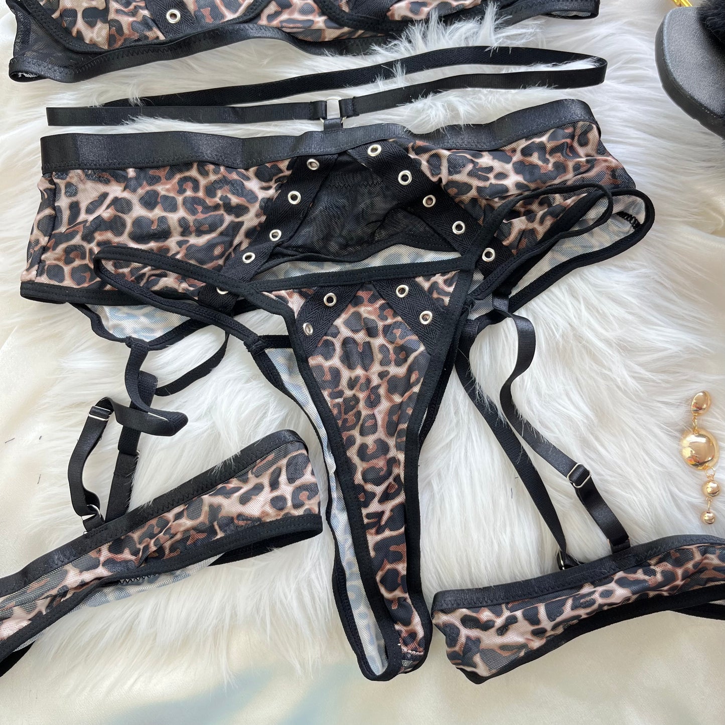 Lencería Animal Print Liguero