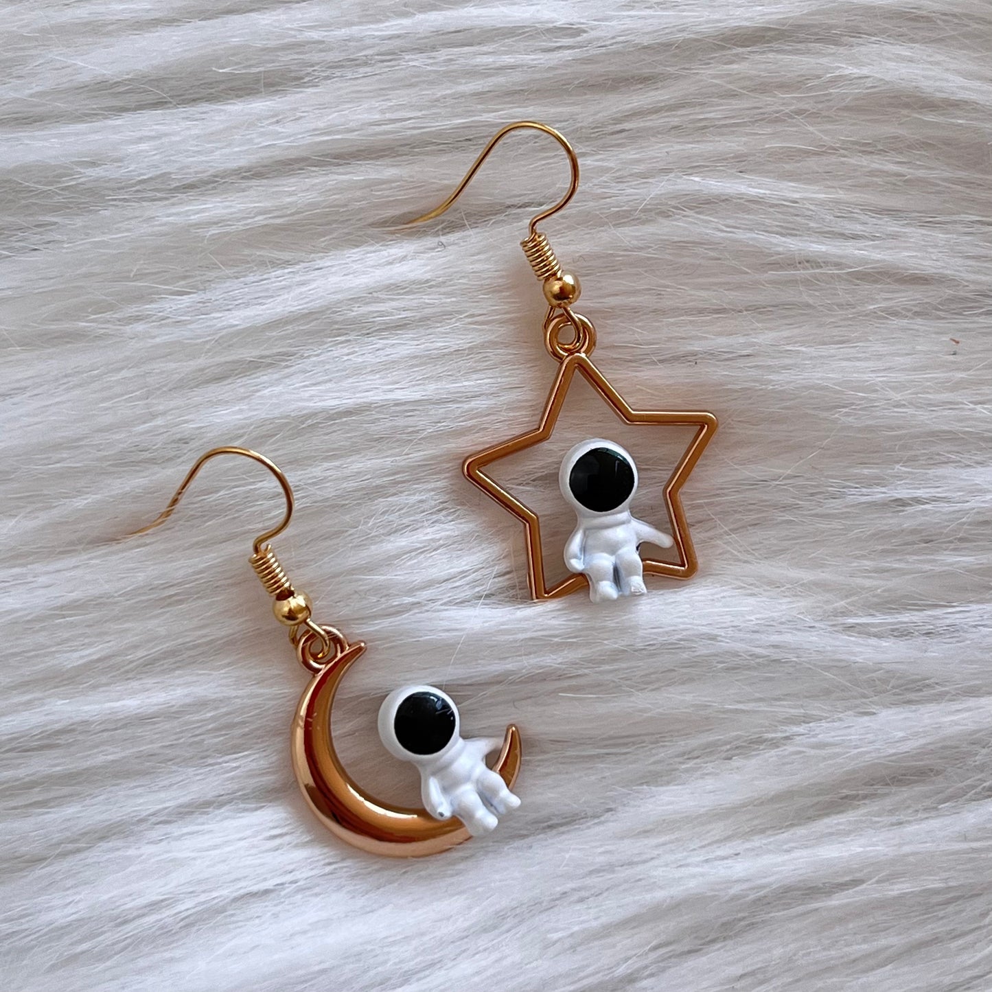 Aretes Astronautas Luna y Estrella