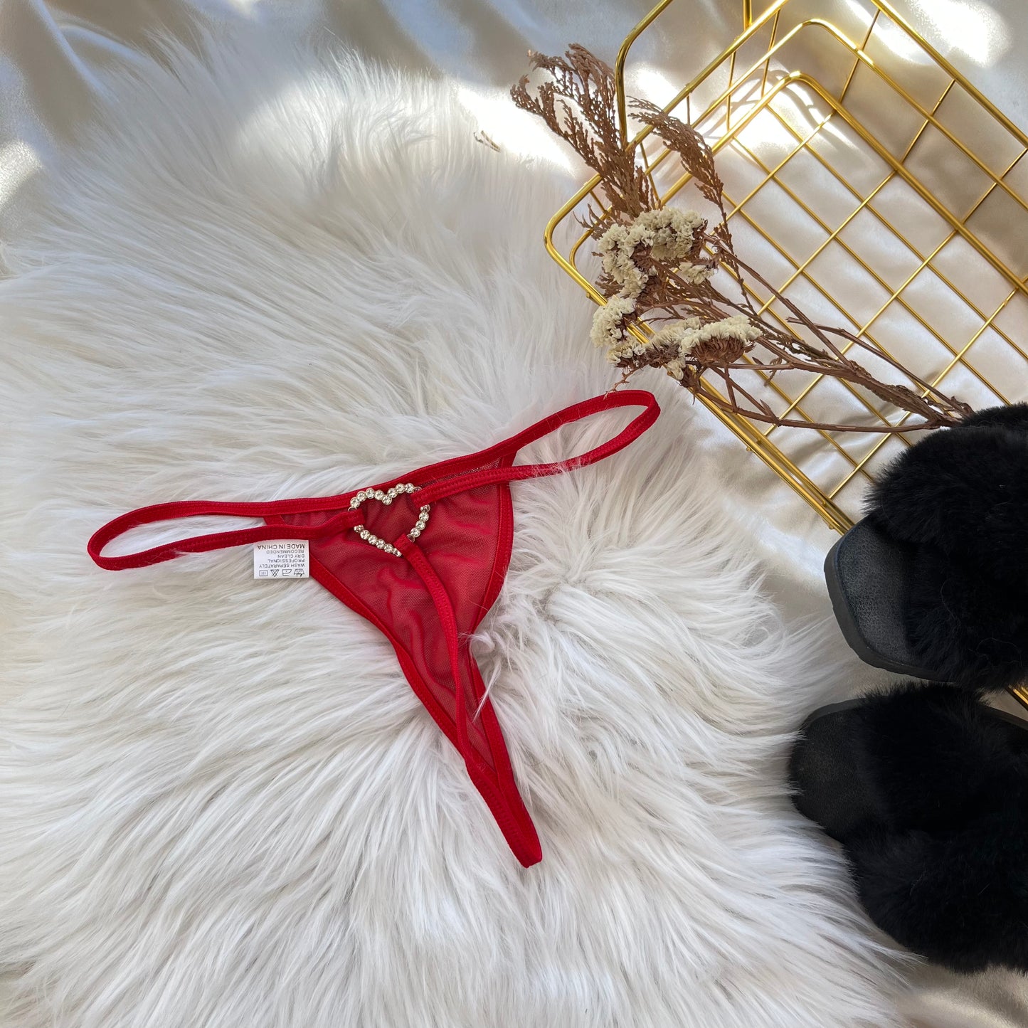 Tanga Corazón Brillos